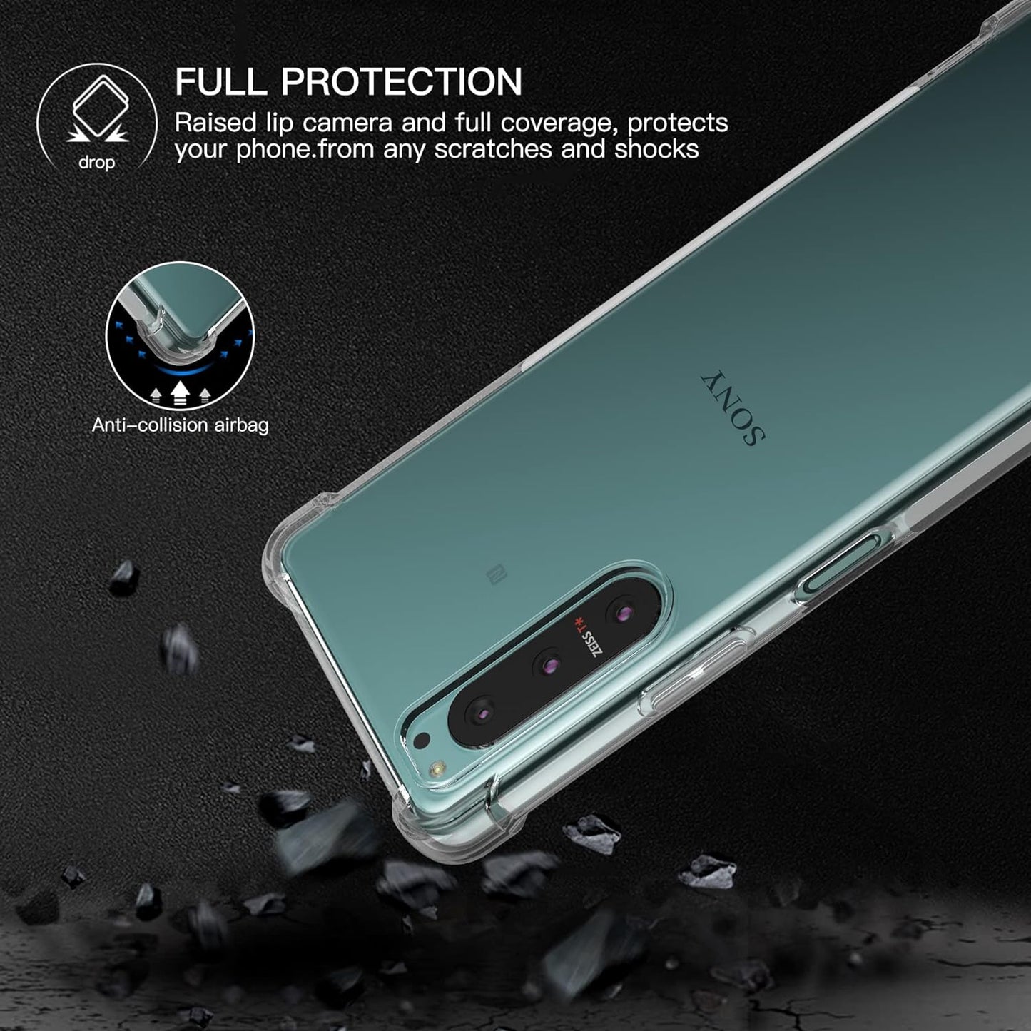 Foluu for Sony Xperia 5 IV Case, for Xperia 5 IV Phone Case Clear, Scratch Resistant Reinforced Corners TPU Rubber Soft Skin Silicone Protective Cover for Sony Xperia 5 IV 2022 (Crystal Clear)  Foluu   