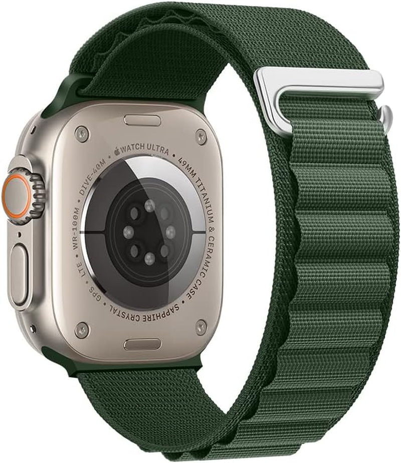 Compatible with Apple Watch Band Series Ultra 8 7 6 5 4 3 2 1 SE 49Mm 45Mm 44Mm 42Mm 41Mm 40Mm 38Mm Women Men Sport Loop Band, Nylon Alpine Loop Replacement for Iwatch Bands  MYYYxqxa Green 38mm/ 40mm/ 41mm 