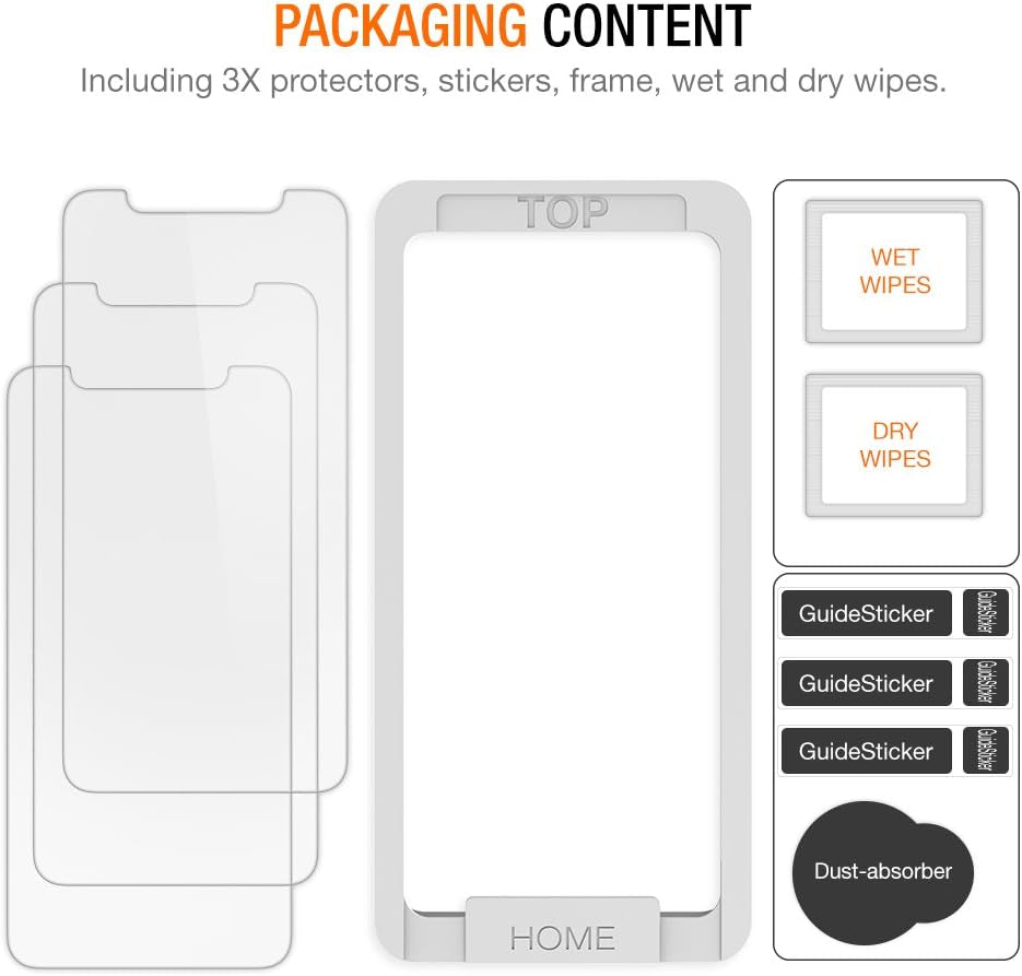 Trianium Tempered Glass Screen Protector Designed for Apple Iphone 11 Pro/Iphone Xs/Iphone X 5.8-Inch, 3 Pack HD Clarity 0.25Mm Film [Alignment Case Tool Included]  Trianium   