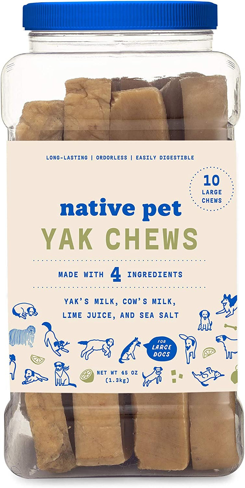 Native Pet Yak Chews (3 Medium Chews)  Native Pet Large (Pack Of 10)  