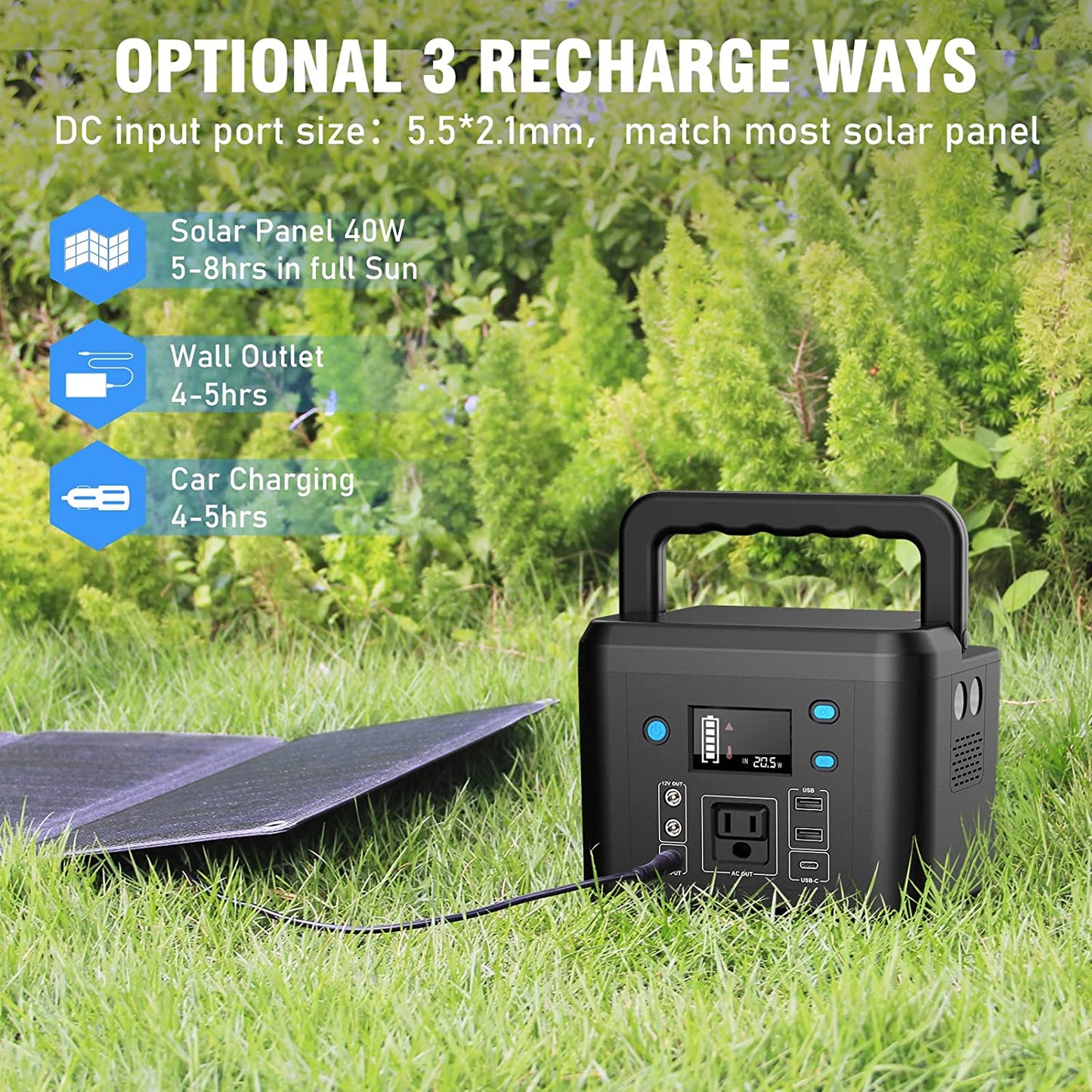 200W Portable Power Station, Powkey 120Wh/33,000Mah Power Bank with AC Outlet, 110V 6 Outputs Power Generator External Battery Pack with LED Light for Home Use and Outdoor Camping  Hengke Energy(GuangDong) Co., Ltd   