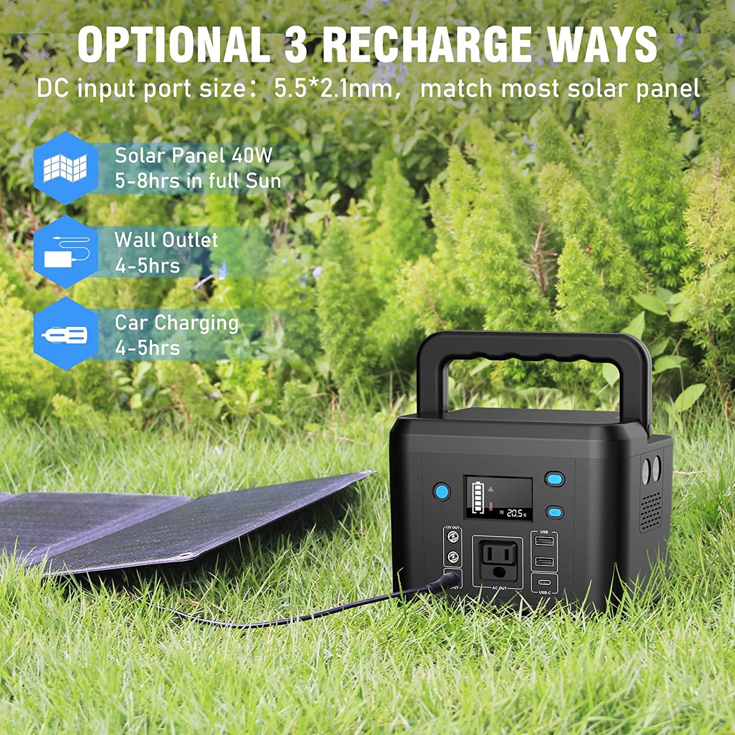 200W Portable Power Station, Powkey 120Wh/33,000Mah Power Bank with AC Outlet, 110V 6 Outputs Power Generator External Battery Pack with LED Light for Home Use and Outdoor Camping  Hengke Energy(GuangDong) Co., Ltd   