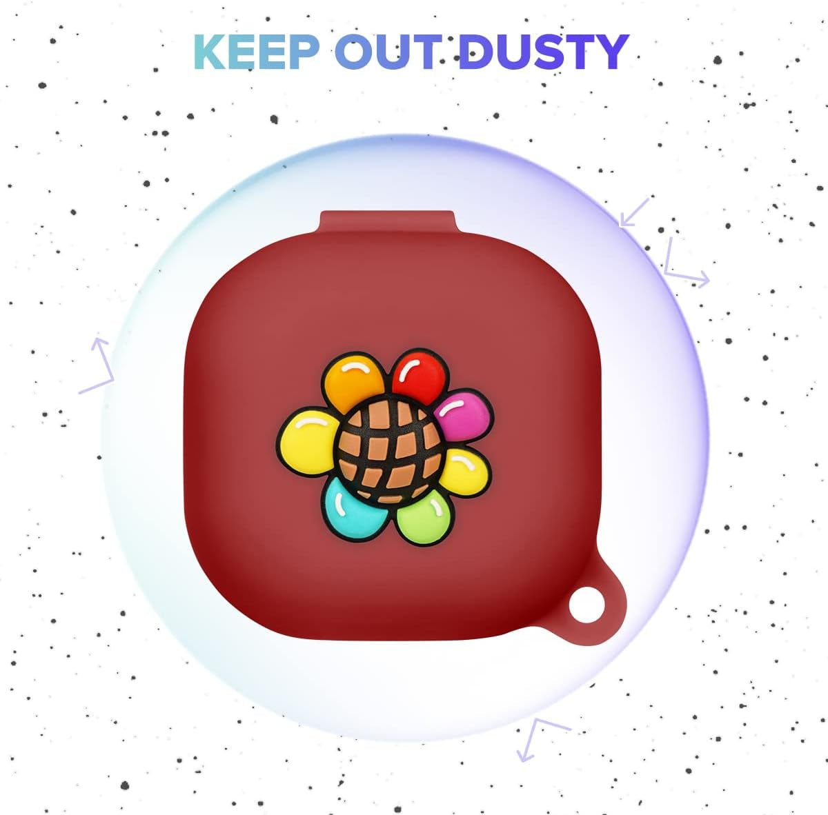 Flocute Silicone Case Compatible with Samsung Galaxy Buds Live (2020)/Galaxy Buds Pro (2021) Silicone Case with 3D Sunflower Cute Funny Cover with Keychain Gift for Women Girls Kids Teens (Sunflower)  Flocute   