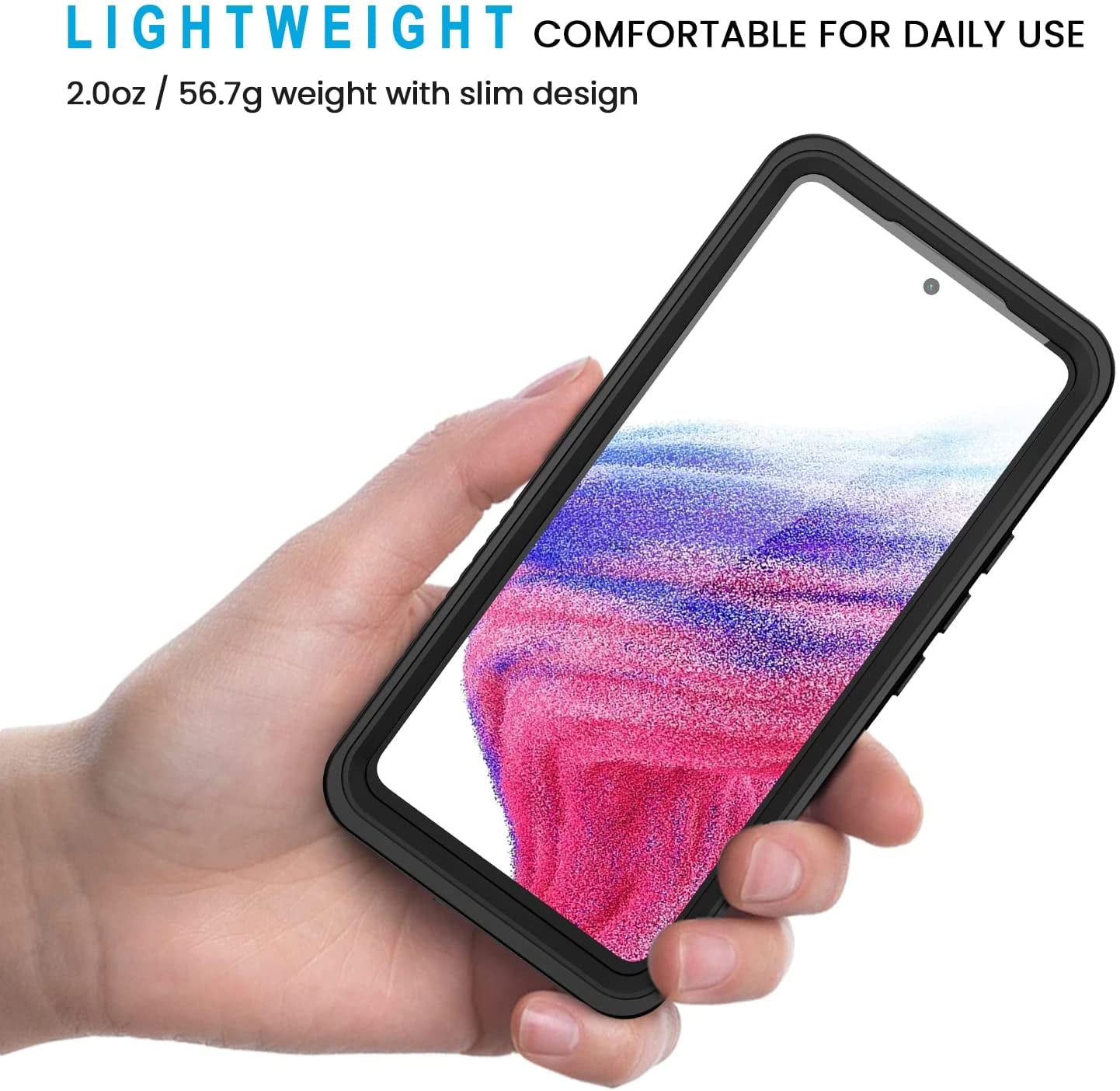 Lanhiem Samsung Galaxy A53 5G Case, IP68 Waterproof Dustproof Case with Built-In Screen Protector, Rugged Full Body Shockproof Phone Cover for Samsung A53 5G, Black/Clear  Lanhiem   