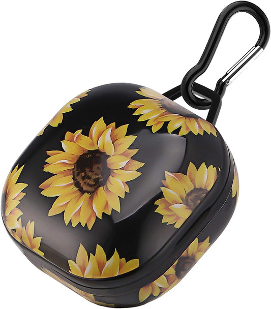 GOLINK Floral Full Body Protection Hard PC Cover with Printing Designs Compatible with Samsung Galaxy Buds Live(2020)/Buds Pro (2021)/Buds 2(2021) Charging Case-Sunflower  LiangYe   