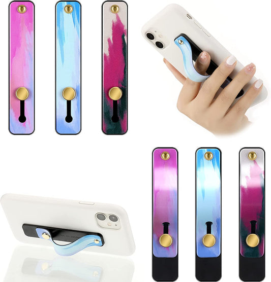 Weewooday 6 Pieces Phone Strap Grip Holder Finger Cell Phone Grip Telescopic Phone Finger Strap Stand Universal Finger Kickstand for Most Smartphones (Dreamy Colors)  Weewooday   
