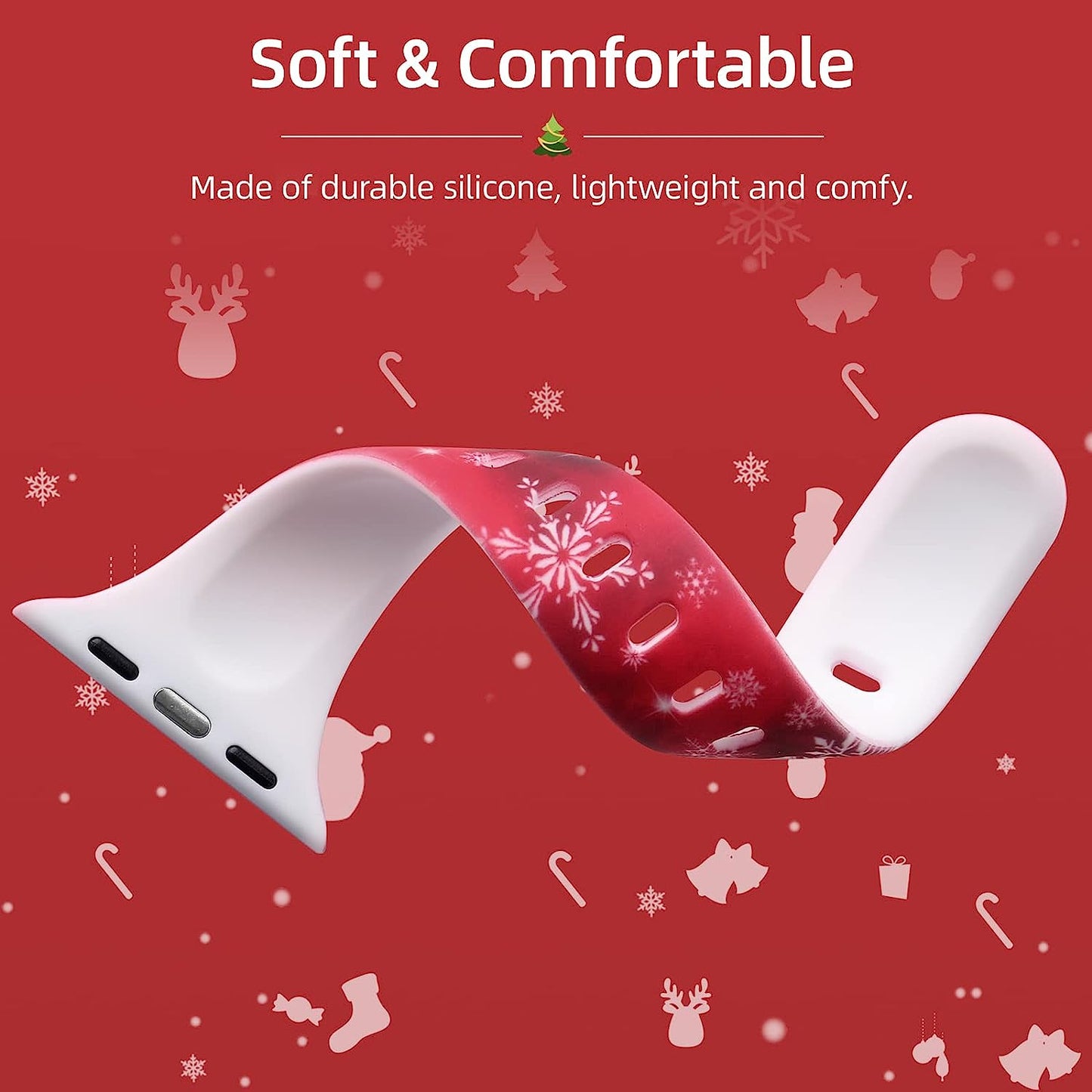 Witzon Thin Bands Compatible with Apple Watch Band 40Mm 38Mm 41Mm for Women, Fadeless Floral Cute Printed Slim Silicone Sport Replacement Wristbands for Iwatch SE Series 7 6 5 4 3 2 1 Smart Watch  Witzon   