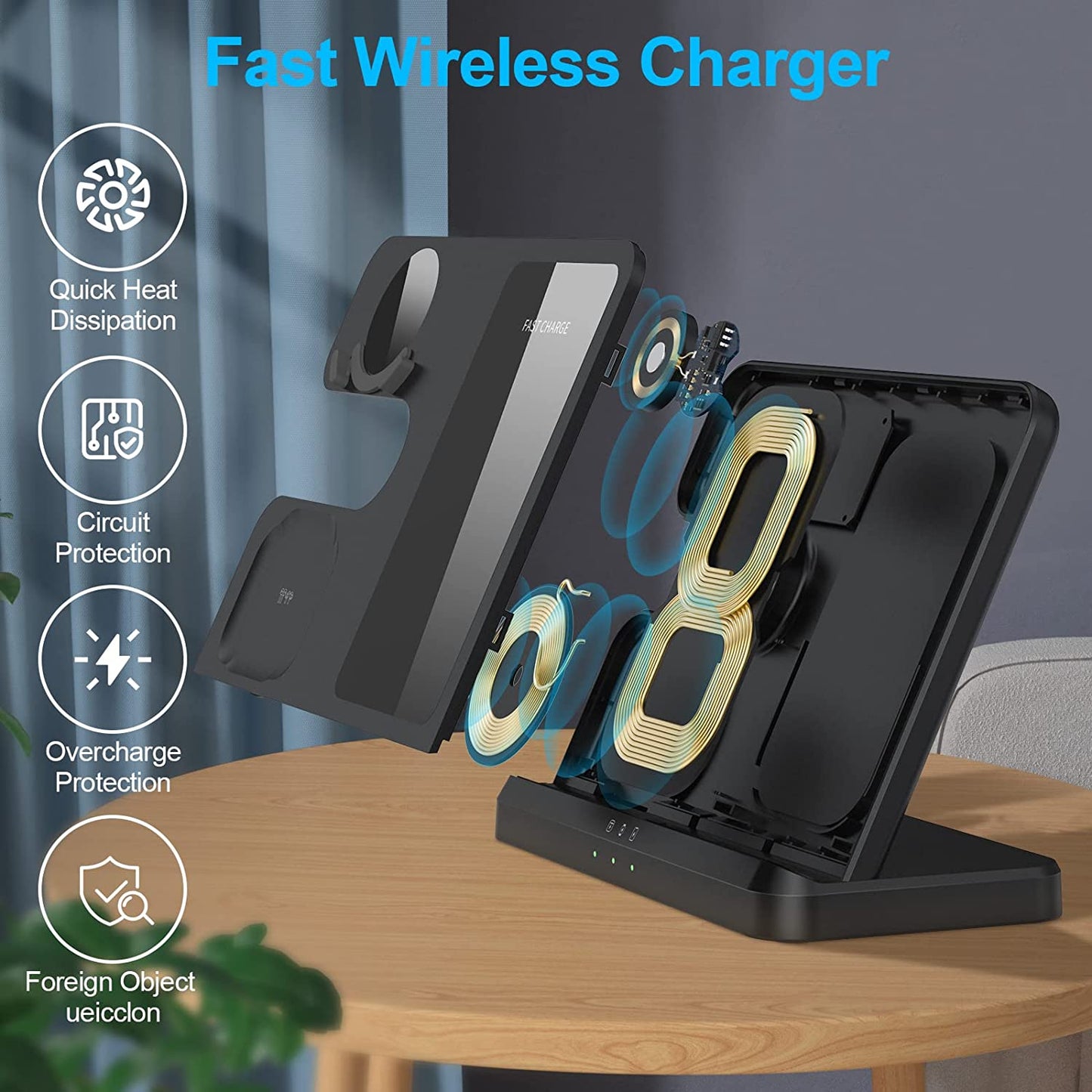 Wireless Charger for Samsung Charging Station, SWIO 3 in 1 Fast Charger Pad for Samsung Galaxy Watch 5 Pro/5/4/3/Active 2,Galaxy S23 S22 S21 S20 Ultra/Note 20 10/ Z Flip Fold 4 3 2, Buds/2/Pro/Live  Shenzhen Smacat Electronic Technology Co., Ltd.   