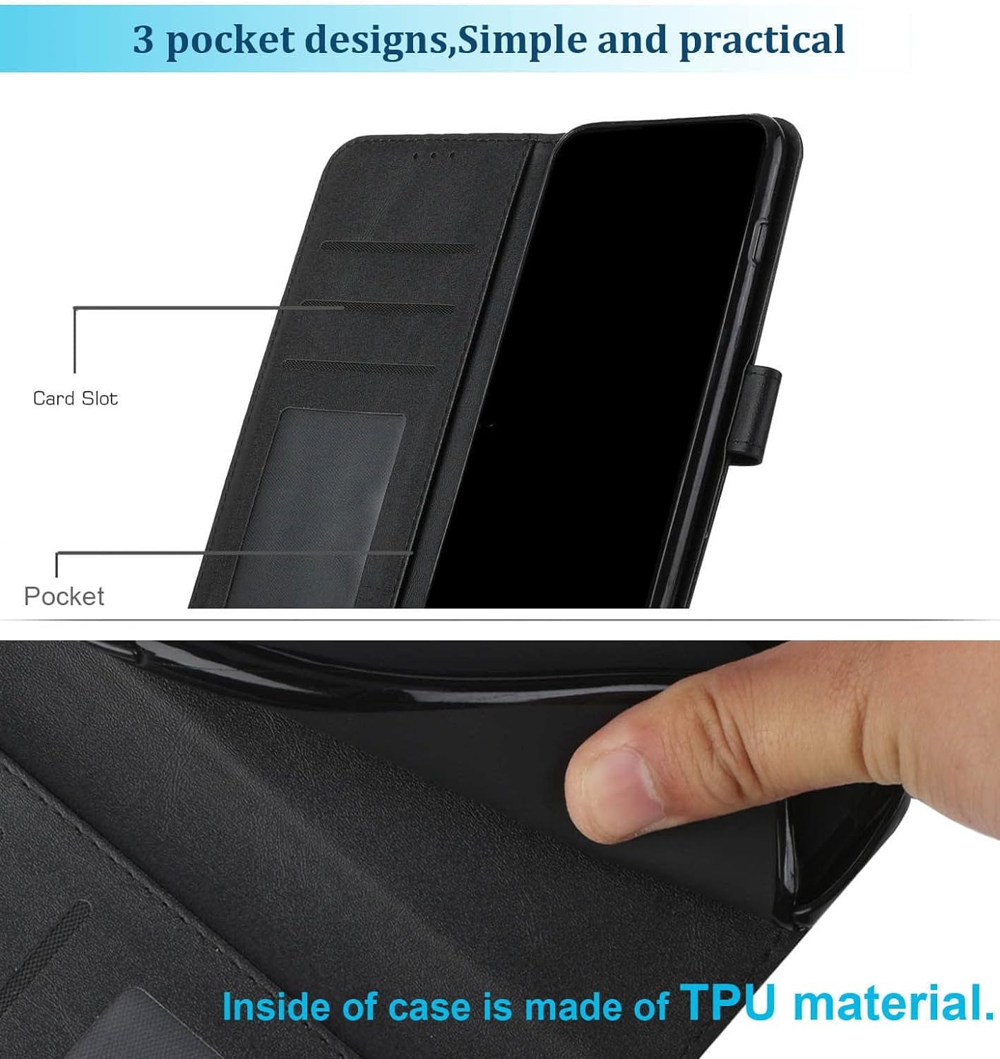 Jancalm S21 Case Wallet 2022, for Galaxy S21 Case,[Wrist Strap][Card Holder Slots][Kickstand] Premium PU Leather S21 Phone Case Flip Cover Magnetic Protective for Samsung Galaxy S21 5G (Black)  JanCalm   