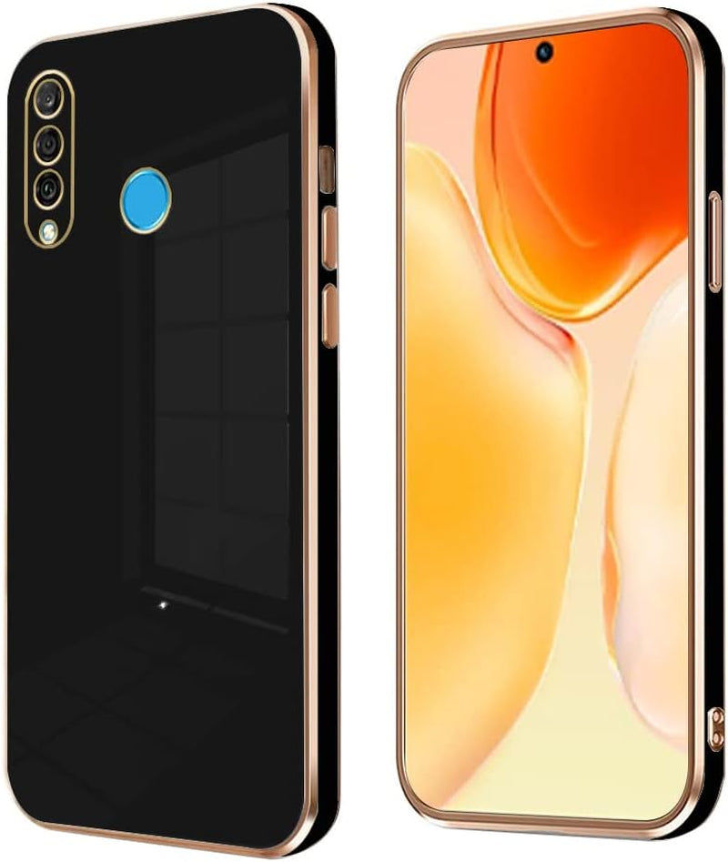 Wousunly Compatible with Huawei P30 Lite Case Silicone Pink, Plating Huawei P30 Lite Phone Case Shockproof Thin and Soft Cover (Green)  Wousunly Black  