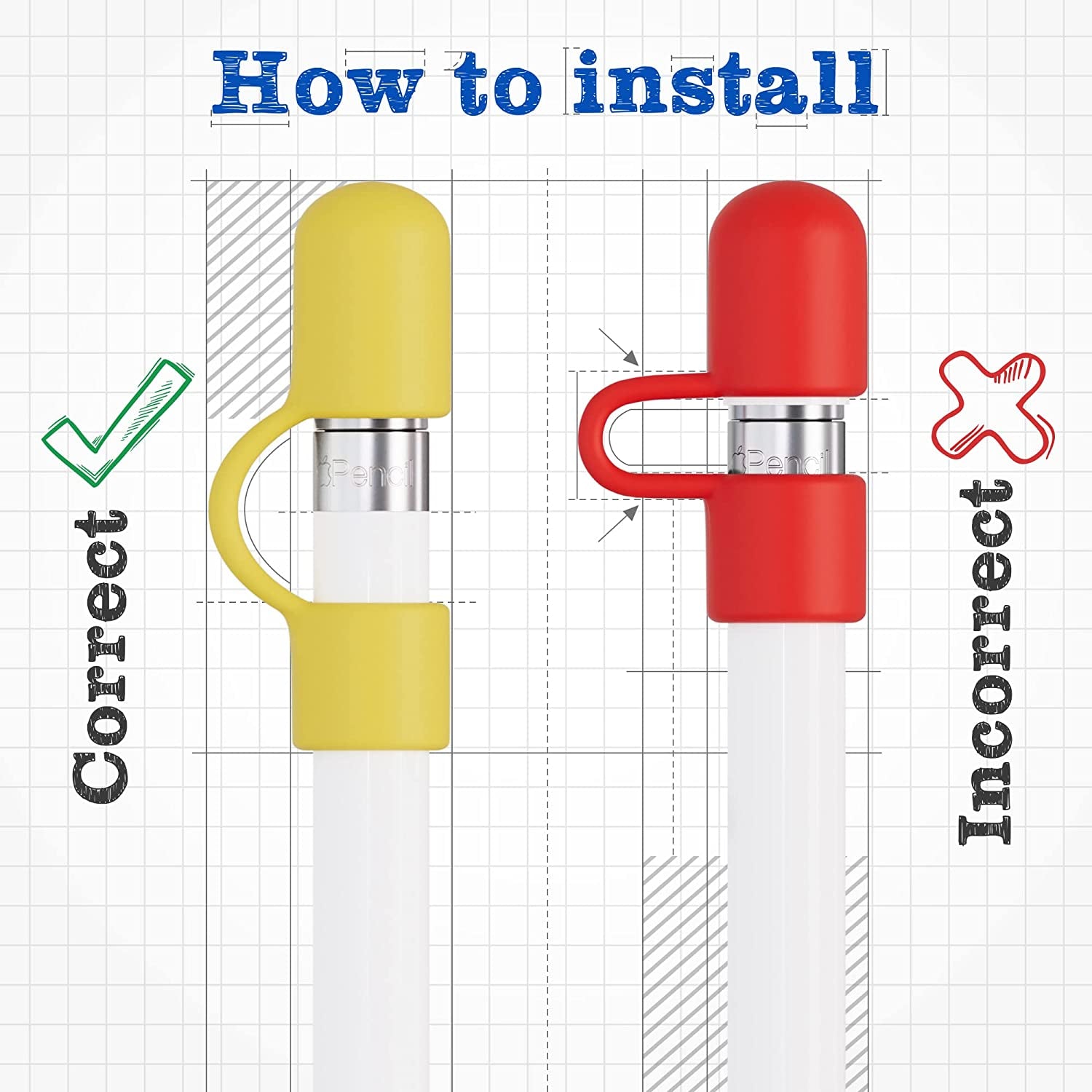 Pencilcozy for Apple Pencil Accessories | Cap Replacement and Holder, Protective Cover & Tether Prevents Damage, Works with Apple Ipad Pro Apple Pencil Gen 1 (Cap Included) (White)  Cozy Industries   