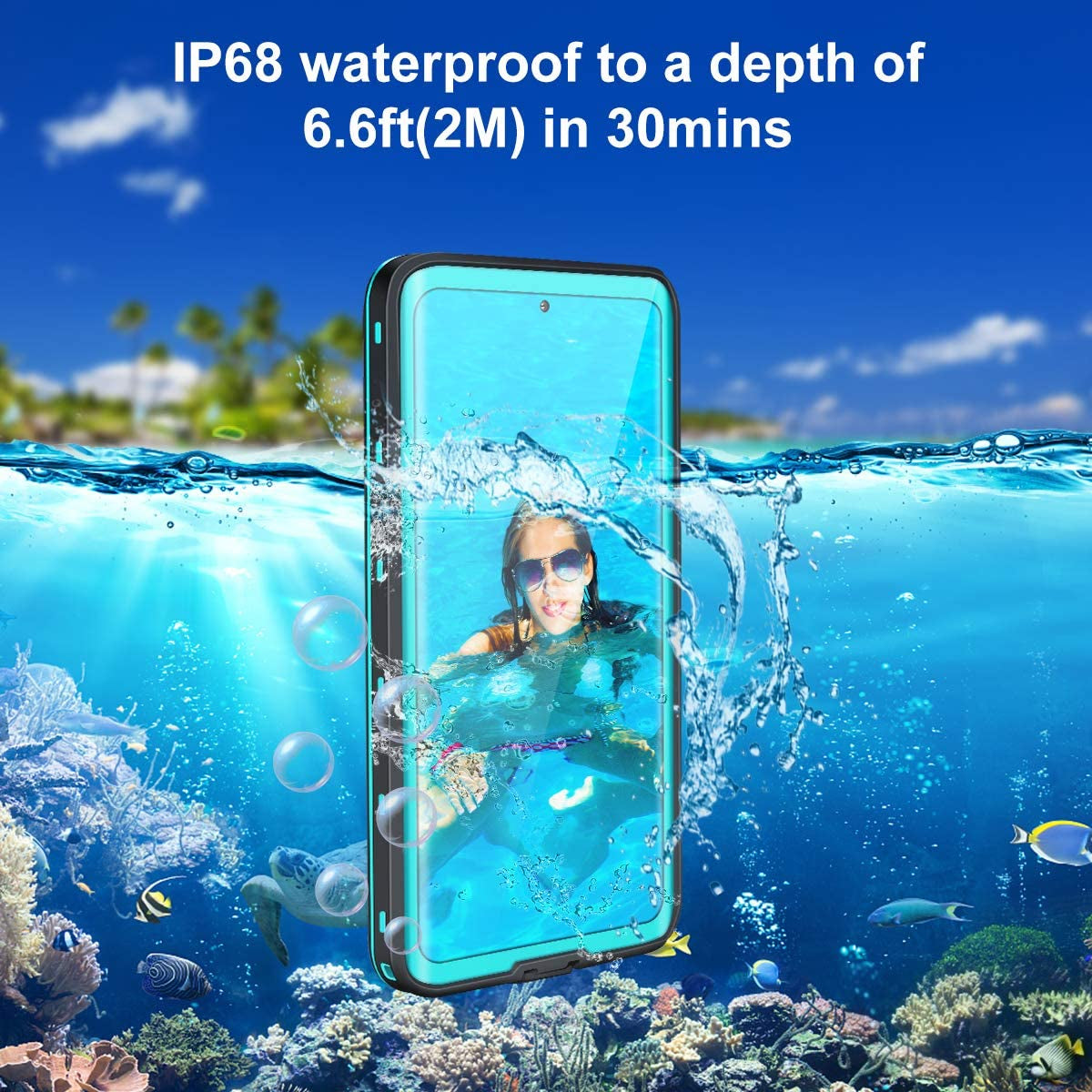 Samsung Galaxy S21 Ultra Phone Case Waterproof with Screen Protector, Full Body Protection Heavy Duty Shockproof Drop Proof Anti-Scratched Rugged Cases Cover for Galaxy S21 Ultra 6.8" (Teal)  Ezanmull   