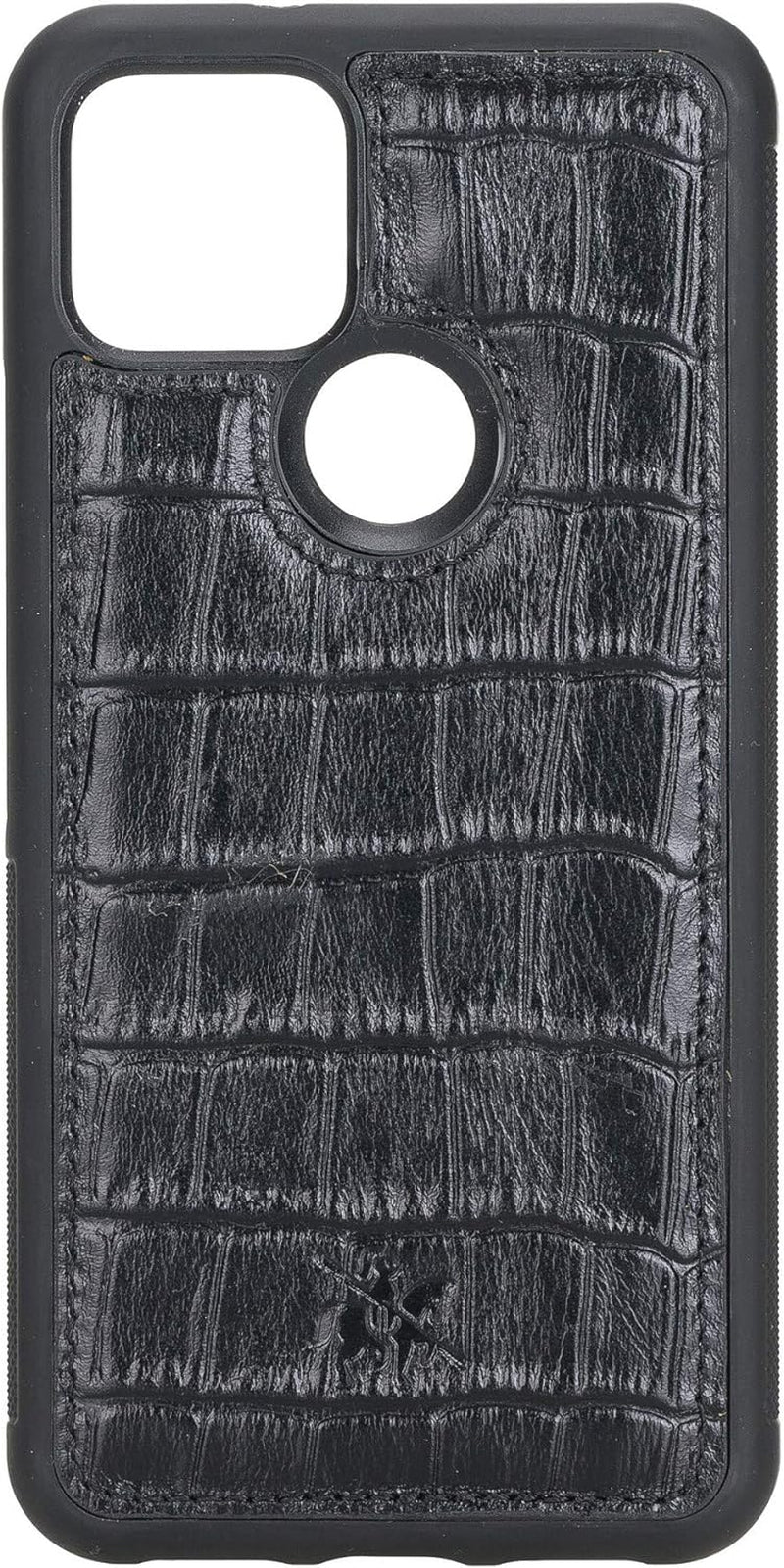 Venito Lucca Leather Case Compatible with Google Pixel 5 (6.0 Inch) – Extra Secure with Padded Back Cover (Antique Dark Blue)  Venito Black Crocodile  