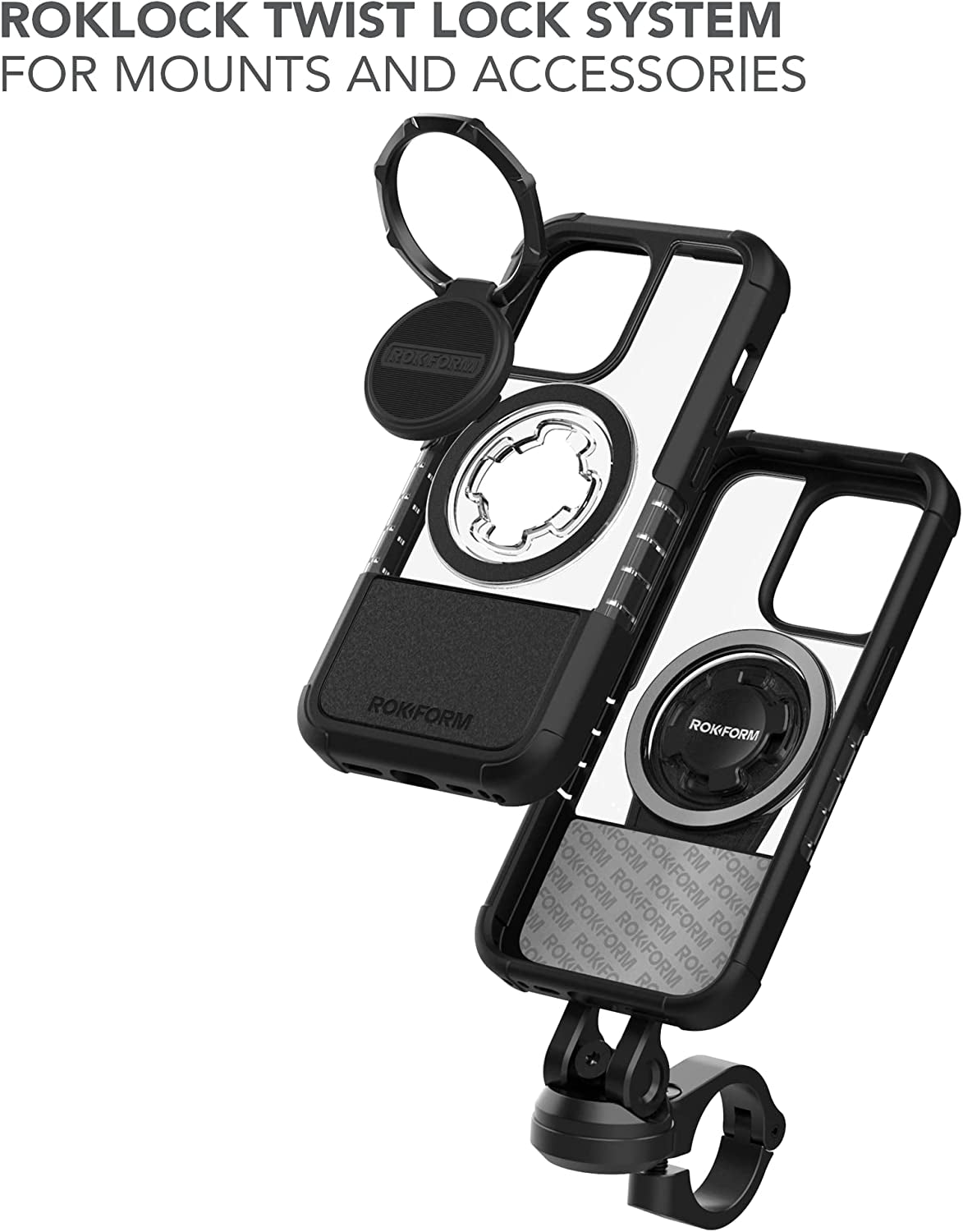 Rokform - Iphone 14 Pro Case, Crystal Series, Dual Magnet + Magsafe Compatible, Clear Apple Case, Iphone Cover with Roklock Twist Lock, Slim Magnetic Drop Tested Armor (Clear)  Rokform   