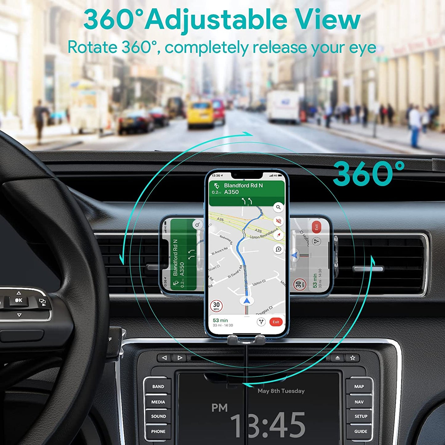 Wireless Car Charger, 15W Auto-Clamping Charger Mount, Air Vent Car Charging Holder for Iphone 14/14 Pro/13/13 Pro /12/12 Pro/ 11/11 Pro/Xr/Xs/X/8, Samsung S23/S22/S21(With QC 3.0 Charger)  Shenzhen Meskey Technology co.,ltd   