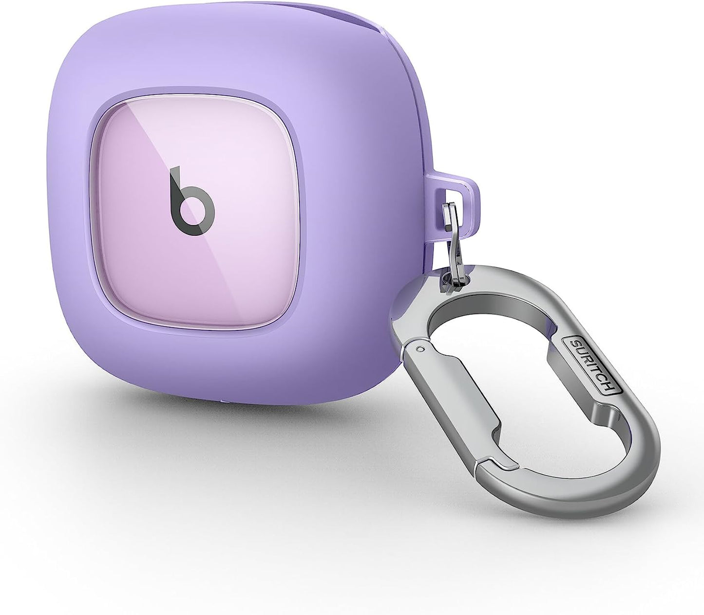 SURITCH Beats Fit Pro Case Cover Protector, Shock-Absorbing Protective TPU Shell for Beats Fit Pro Charging Case 2021 Earbuds Secure Locking System with Anti-Lost Keychain, Dune  SURITCH Stone Purple  