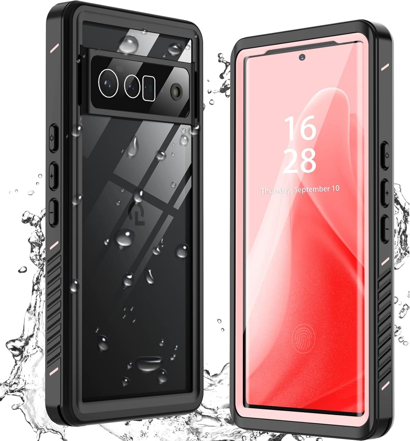 ANTSHARE Designed Google Pixel 6 Pro Case with Screen Protector Clear Pixel 6 Pro Protective Case Waterproof Shockproof, 360 Full Body Case Slim Cover for Pixel 6 Pro(Pink)  ANTSHARE   