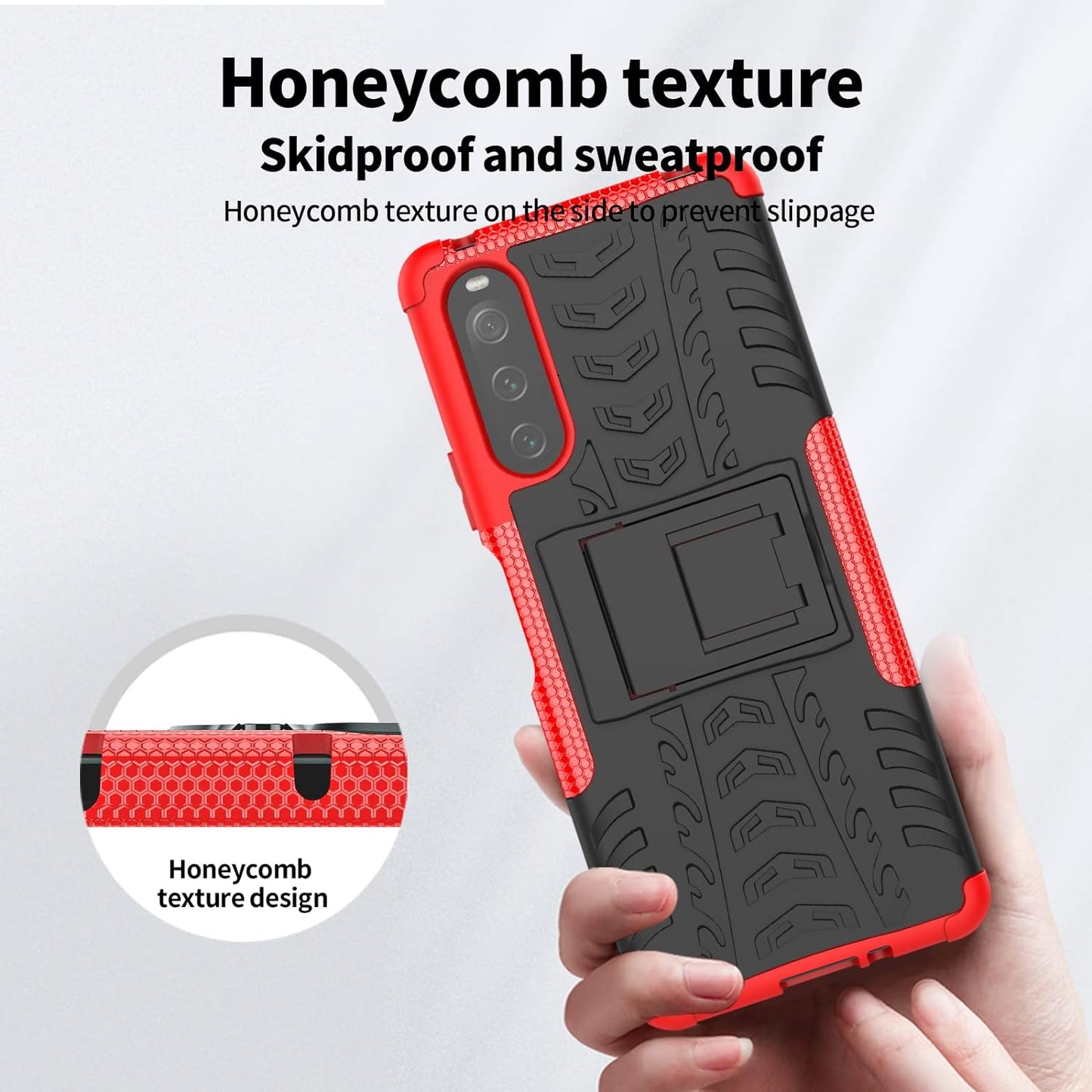 Compatible with Sony Xperia 10 IV with Built-In Kickstand 360° Full Body Shockproof Military Grade Heavy Duty Protective Phone Case for Sony Xperia 10 IV  Joie & Joho   