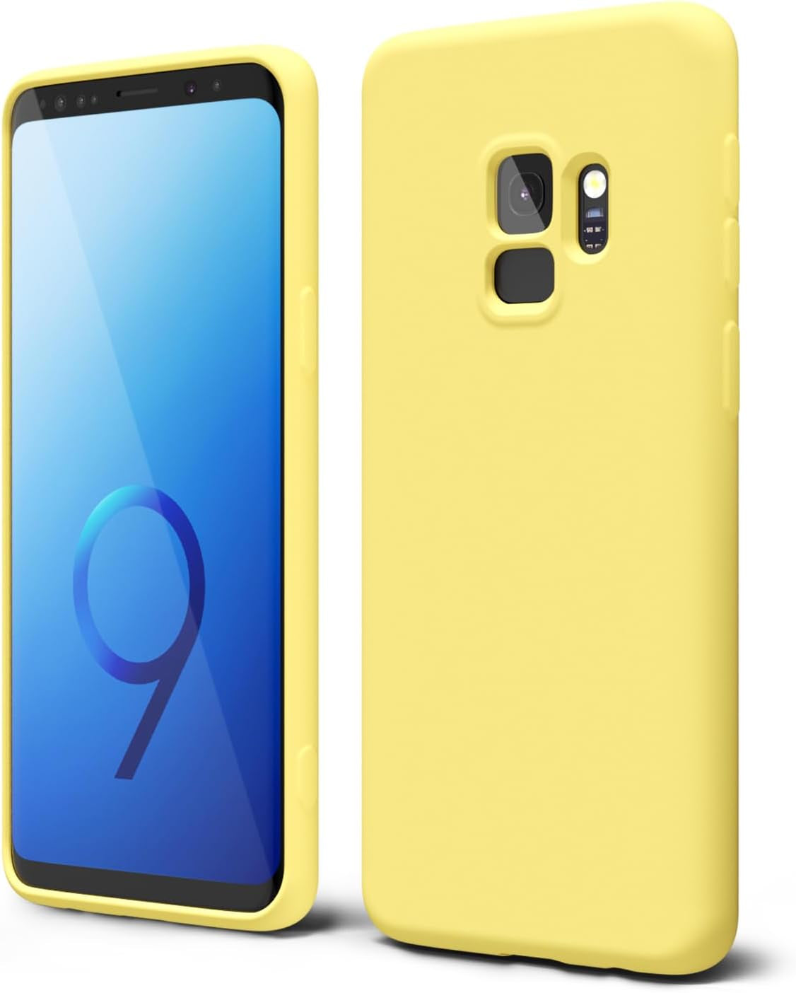 Oakxco for Samsung Galaxy S9 plus Phone Case Liquid Silicone Grip, Cute Thin Slim Soft Rubber TPU Plain Smooth Gel Cover for Women Girl, Matte Solid Protective & Shockproof, Aqua Sky Baby Light Blue  Oakxco   