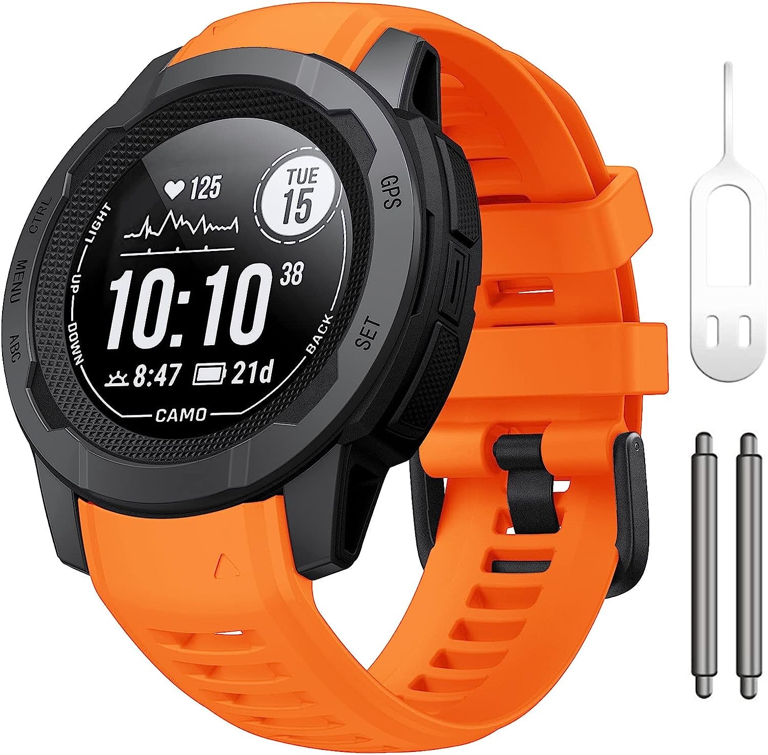 Notocity Band for Garmin Instinct Garmin Instinct 2 Wristband 22Mm Soft Silicone Replacement Watch Strap Compatible with Instinct 2 Solar/Tactical  NotoCity Orange  