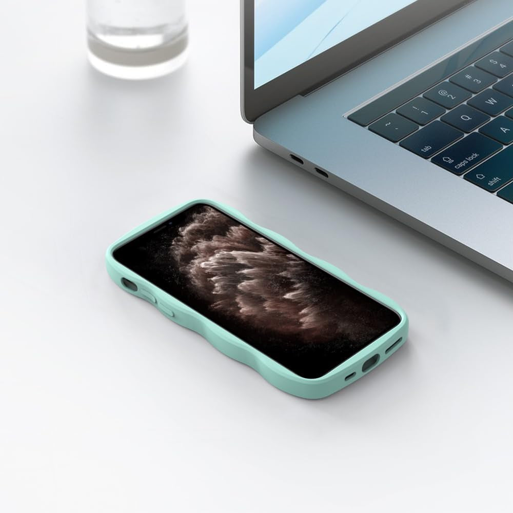 WOGROO Case for Iphone 11 Pro Case,Wave Curly Frame Design,Soft Flexible Tpu,Cute Wavy Solid Color Aesthetic Flashion Phone Case Shockproof Protective Case Cover 5.8" - Mint  WOGROO   