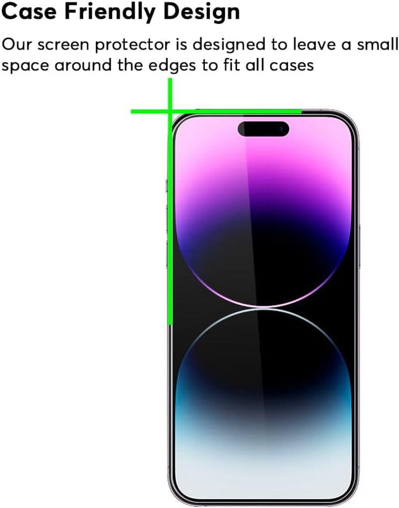 Glass Screen Protector [2 Pack] for Iphone 14 Pro Max Display Tempered Glass, Sensor Protection, Dynamic Island Compatible, Case Friendly [9H Hardness] - HD  Glass Screen Protector   