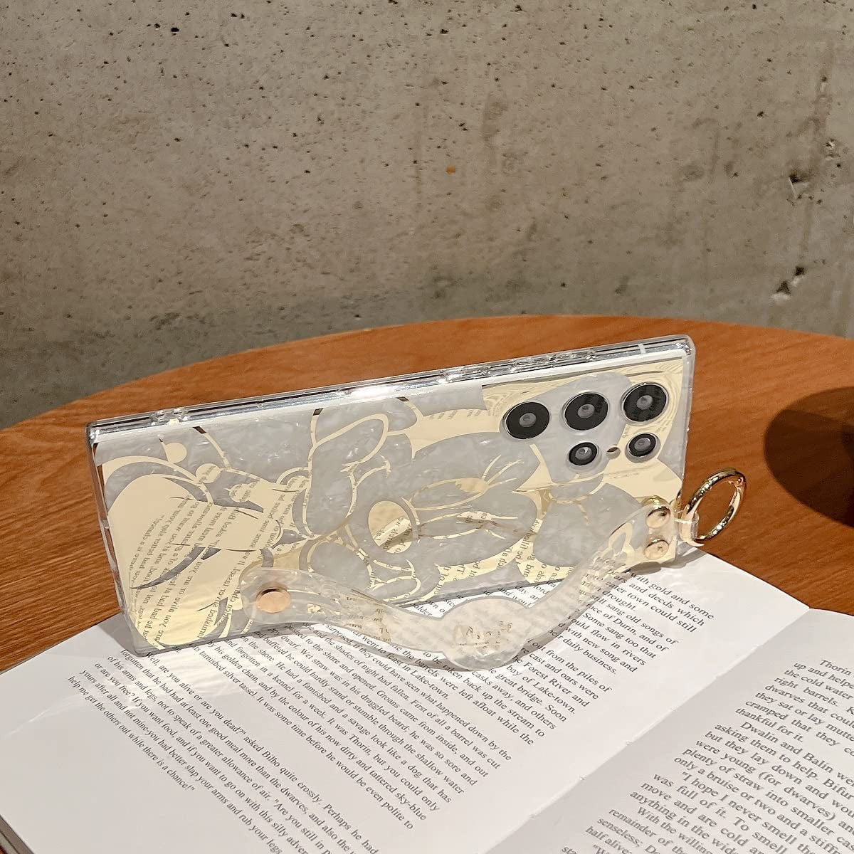 Meishangmei for Samsung Galaxy S22 Ultra Case 6.8" Sparkle Bling with Strap Stand Cute Pattern IMD Plating Design Silicone Shockproof Protective Glitter Cases Cover for Girls and Women - Minnie  Meishangmei   