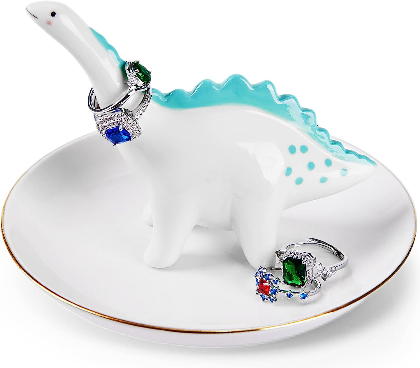 Piudee Hand Ring Holder Dish Jewelry Holder, I LOVE YOU Hand Ring Stand Engagement Wedding Ring Holder, Anniversary Wedding Valentine'S Day Gifts for Her Him Husband Wife Girlfriend Bride Gift  Piudee Dinosaur  