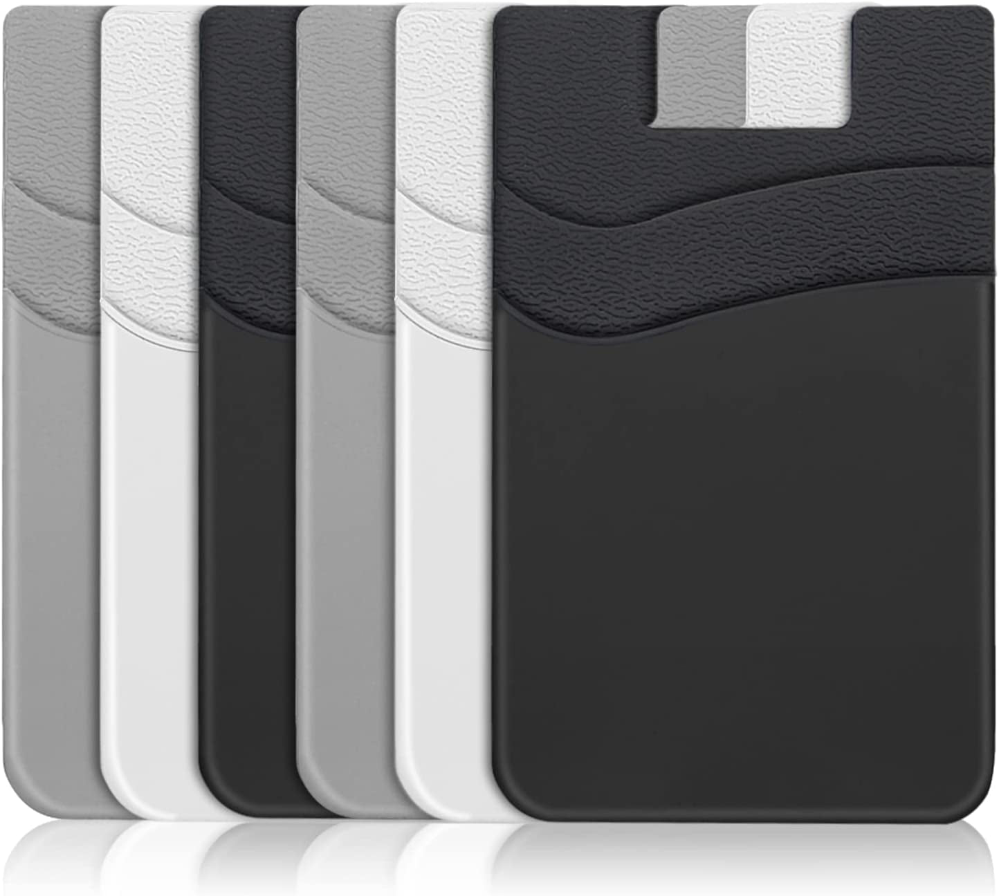 SHANSHUI Magnetic Wallet Compatible for Magsafe, Magnet Double Slots Phone Card Holder for Back of Phone Wallet Stick on Compatible for Iphone 14, Iphone 13, Iphone 12 Series & Magsafe Case  SHANSHUI Blackx2,White x2,Grey x2  