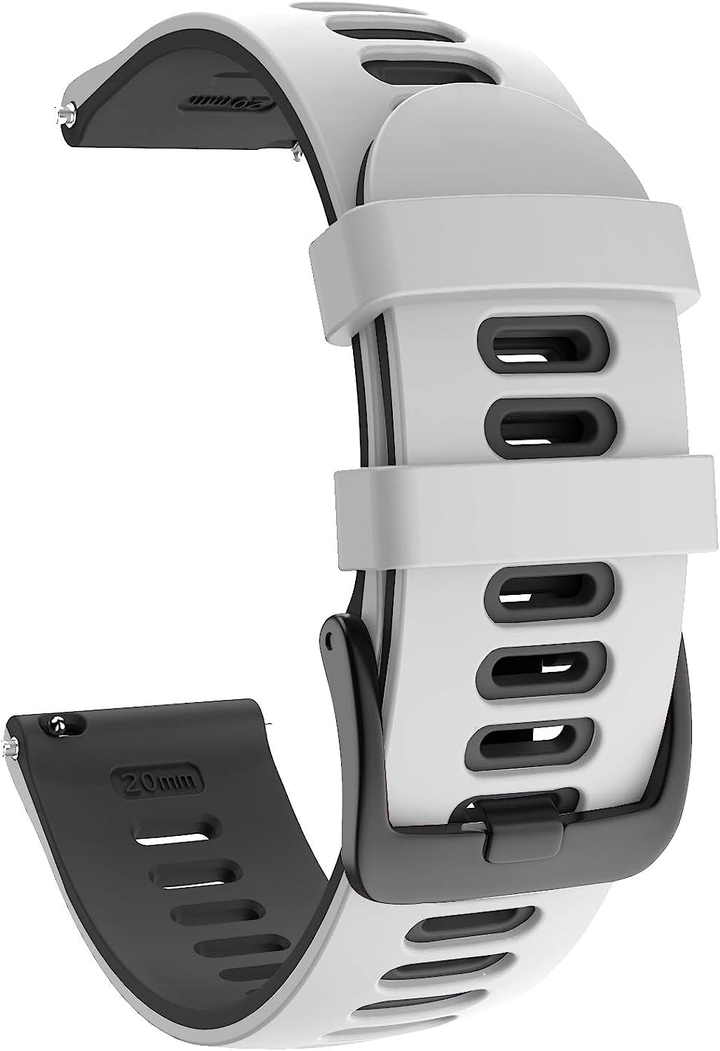 ISABAKE Soft Silicone Garmin Watch Strap for Garmin Vivoactive 3/Samsung Galaxy Active 2/Garmin Forerunner 245/245 Music 645/Forerunner 645 Music  ISABAKE White black 22mm 