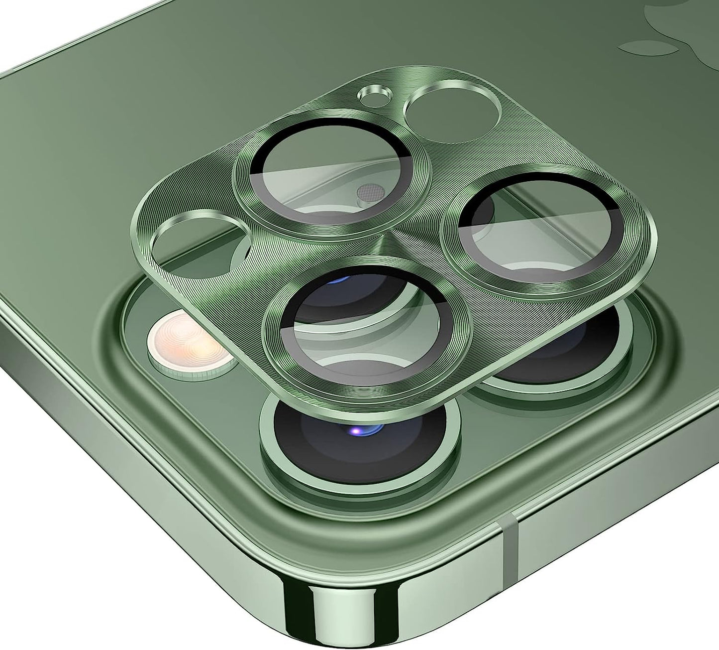 Tensea for Iphone 13 Pro / Iphone 13 Pro Max Camera Lens Protector, Tempered Glass Camera Cover Screen Protector Accessories, Aluminum Alloy Metal, Case Friendly for Iphone 13Pro / 13 Promax 2021 (Gold)  Tensea Alpine Green  