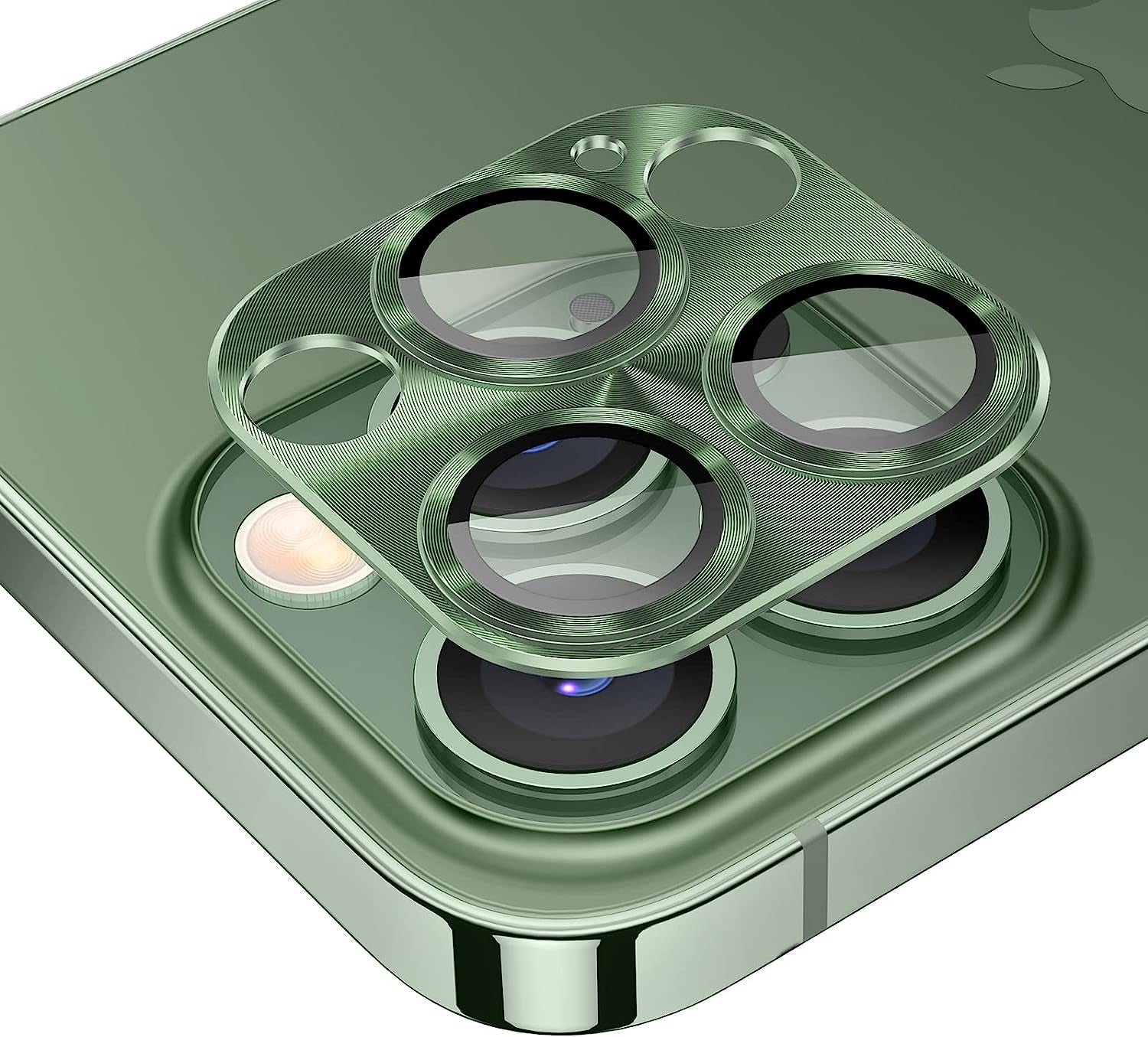 Tensea for Iphone 13 Pro / Iphone 13 Pro Max Camera Lens Protector, Tempered Glass Camera Cover Screen Protector Accessories, Aluminum Alloy Metal, Case Friendly for Iphone 13Pro / 13 Promax 2021 (Gold)  Tensea Alpine Green  