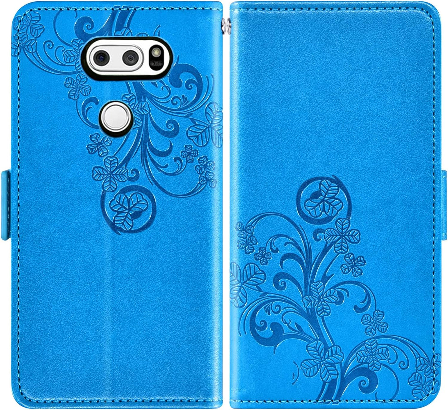 Asuwish Compatible with LG V35 Thinq V30 plus Wallet Case and Tempered Glass Screen Protector Flip Wrist Strap Credit Card Holder Cell Phone Cover for LGV30 LGV35 LG30 LG35 V 30 35 V30+ V30S H931 Blue  Asuwish   