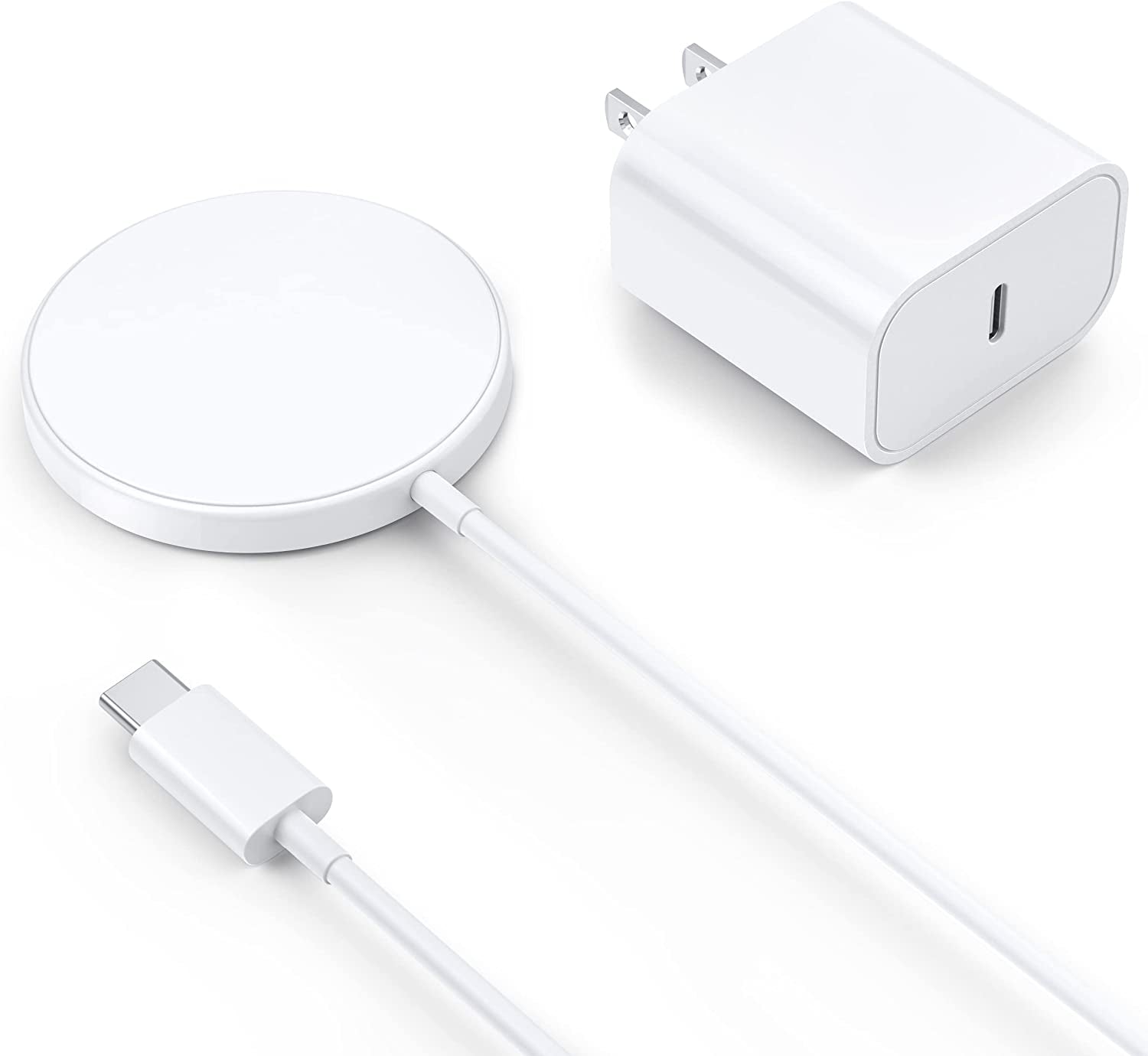 Magnetic Wireless Charger, 15W Magnetic Charging Pad with 20W USB C PD Adapter, Mag-Safe Charger Compatible with Iphone 14/Pro/Max/Plus/13/12 Series, Airpods 3/Pro 2/Pro  CUCICU   