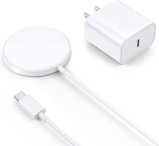 Magnetic Wireless Charger, 15W Magnetic Charging Pad with 20W USB C PD Adapter, Mag-Safe Charger Compatible with Iphone 14/Pro/Max/Plus/13/12 Series, Airpods 3/Pro 2/Pro  CUCICU   