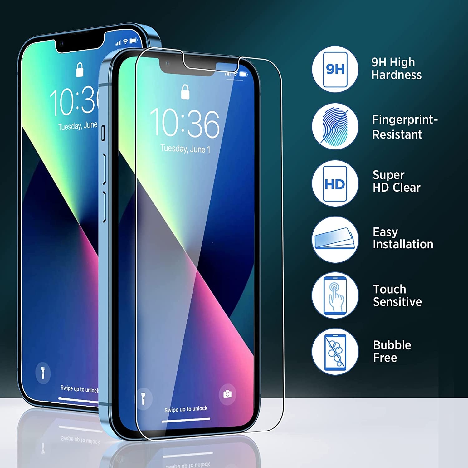 Invoibler 3 Pack Screen Protector Compatible with Iphone 14/13/13 Pro 6.1", Iphone 14/13/13 Pro Screen Protector Tempered Glass, [HD Clear] [Anti-Scratch] [Case Friendly] [Bubble Free]  Invoibler   