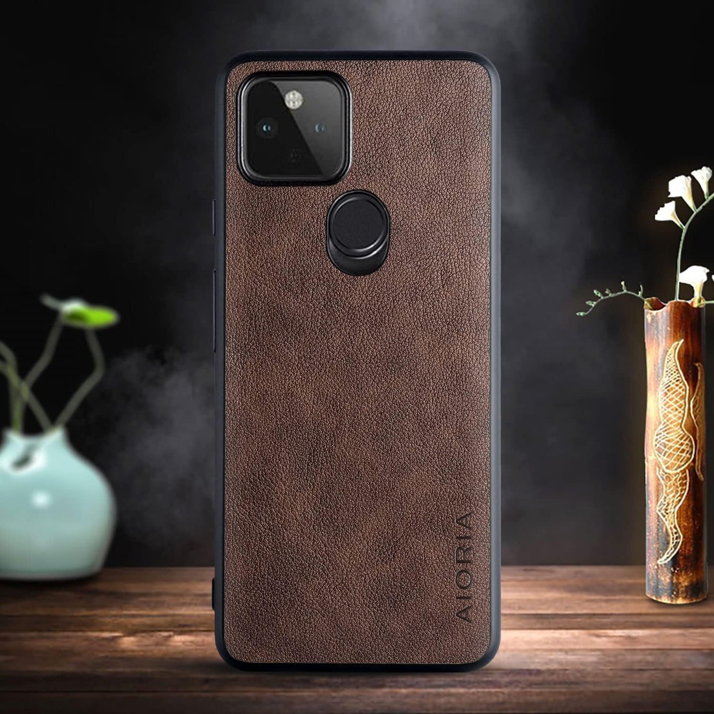 For Google Pixel 4A 5G Case, 6.2 Inch Premium PU Leather Phone Cover Retro Design Full Protective Case for Google Pixel 4A 5G (Coffee)  AIORIA   