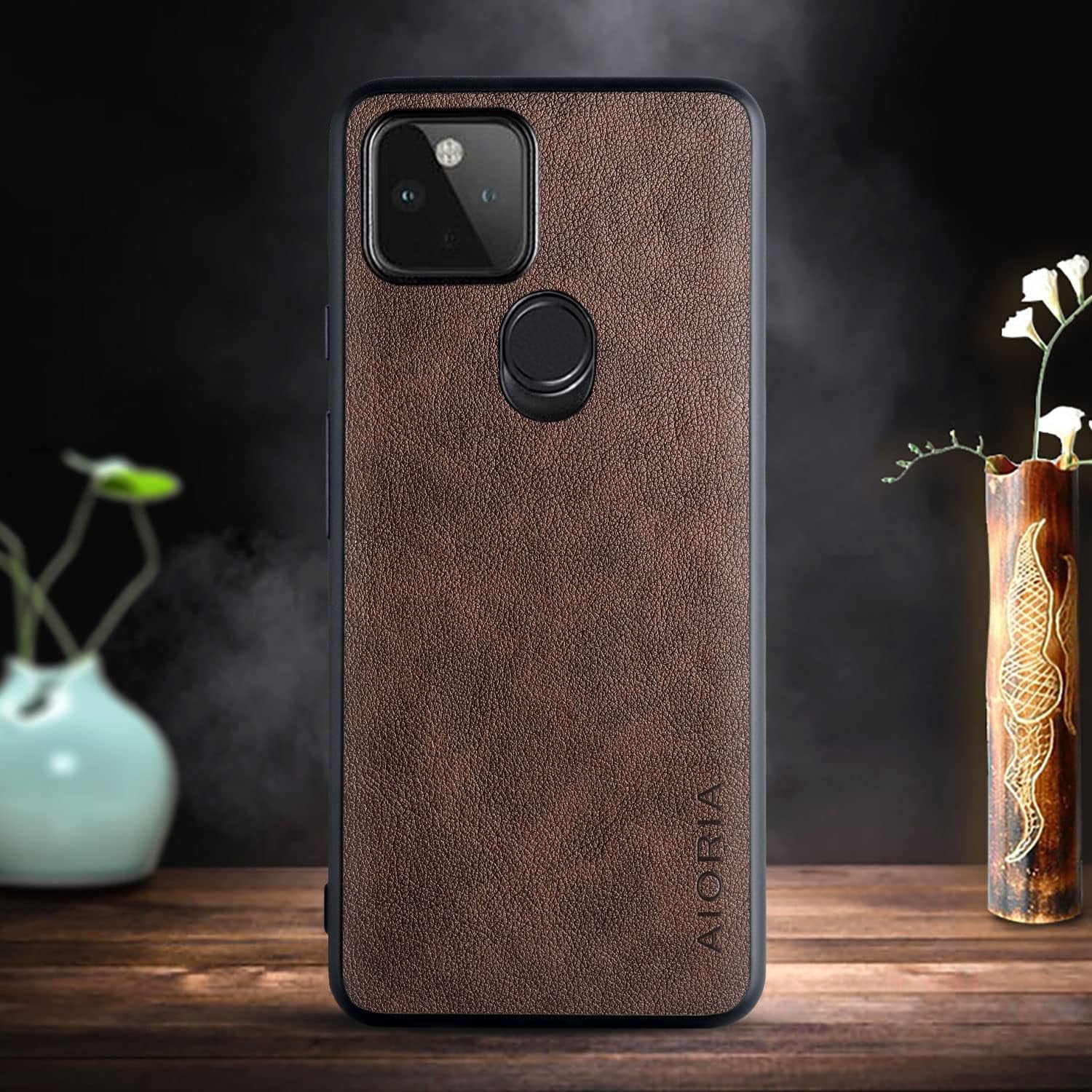 For Google Pixel 4A 5G Case, 6.2 Inch Premium PU Leather Phone Cover Retro Design Full Protective Case for Google Pixel 4A 5G (Coffee)  AIORIA   