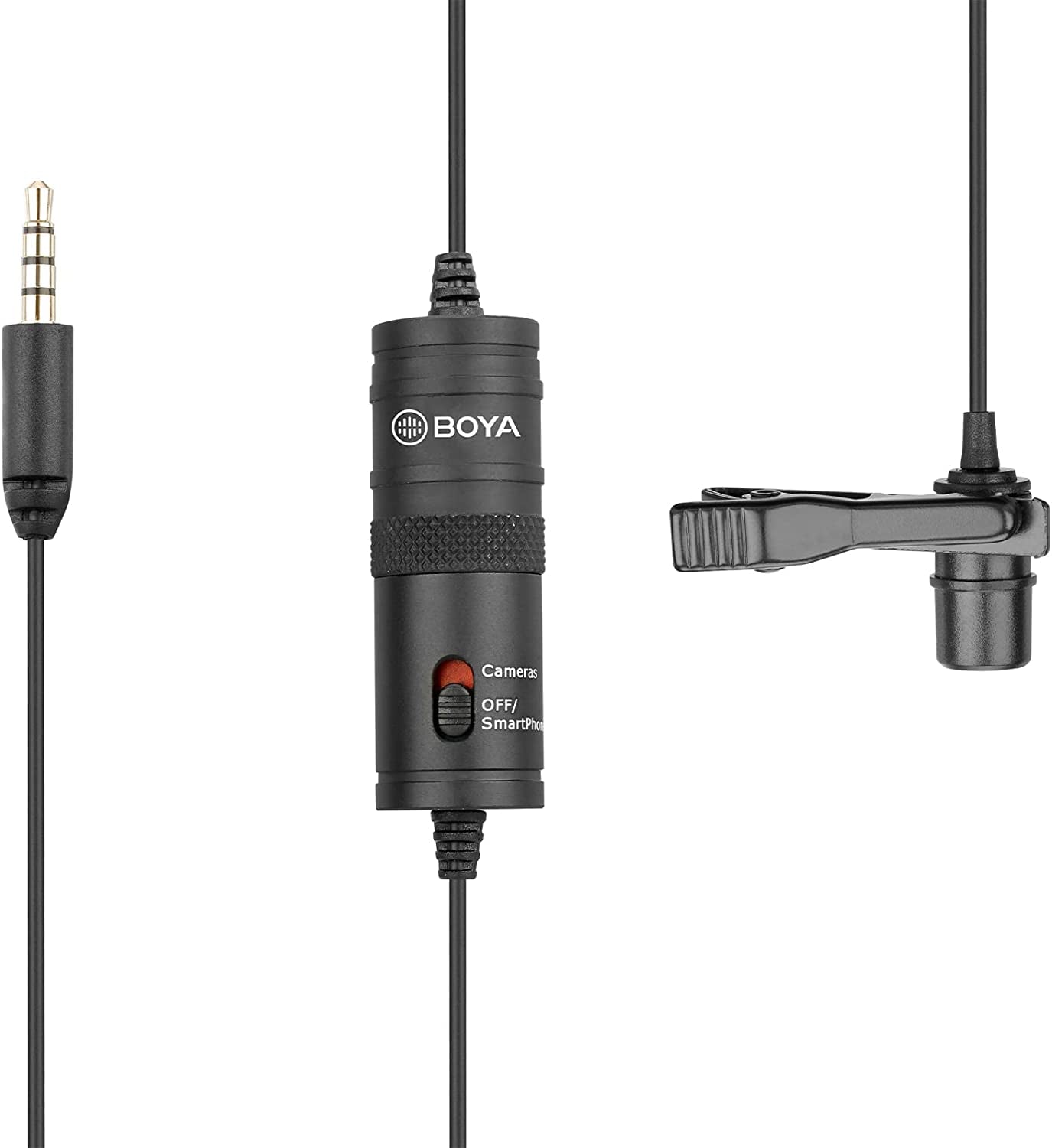 BOYA BY-M1 3.5Mm Electret Condenser Microphone with 1/4" Adapter for Smartphones Iphone DSLR Cameras PC  BOYA   