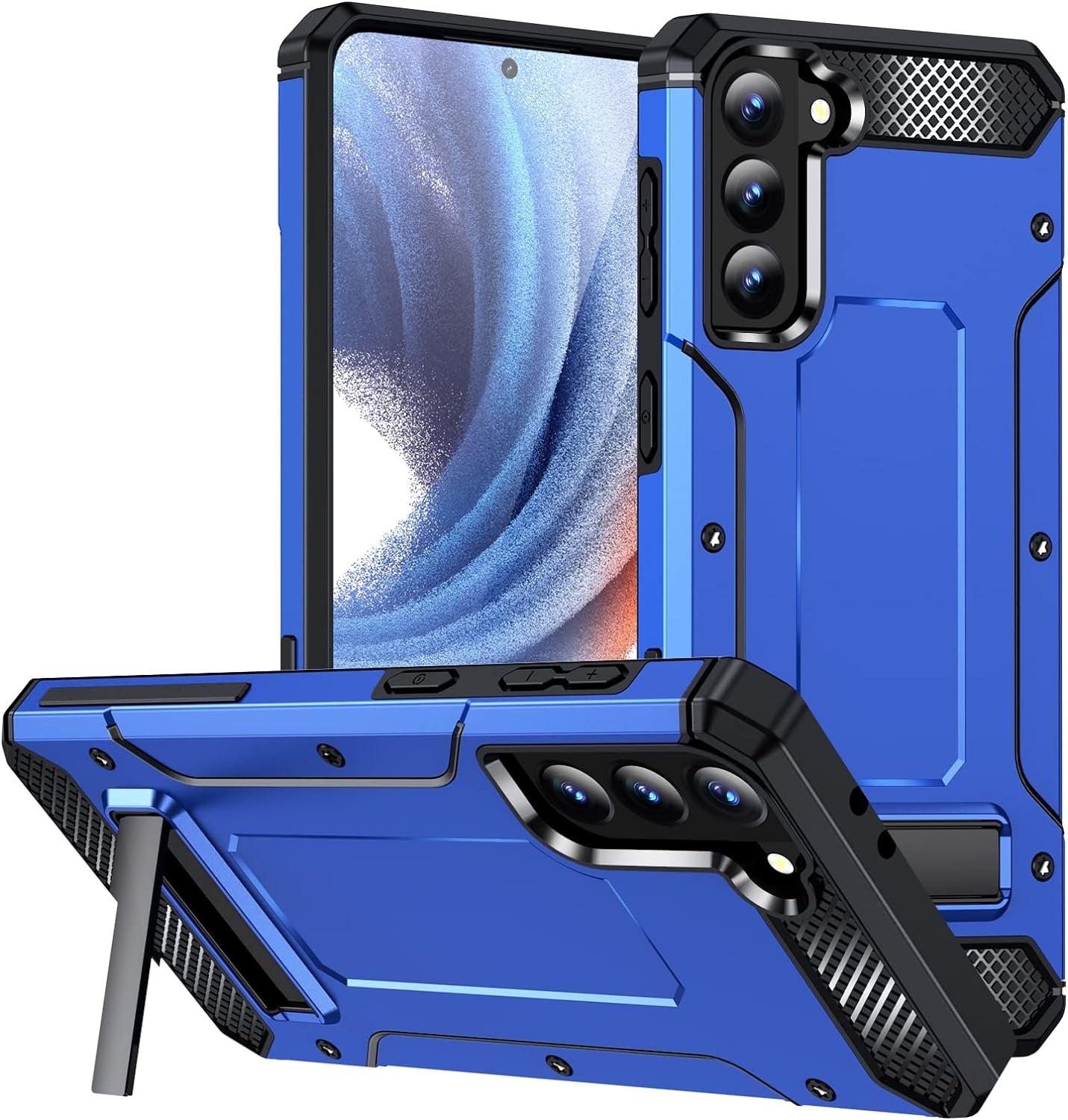 KOBBRAN Galaxy S21 plus Case for Samsung Galaxy S21 plus Case Military Grade Drop Shockproof with Metal Kickstand Stand Armor Protective Case for Galaxy S21 plus S21+ Phone Case (Blue)  KOBBRAN Deep Blue  