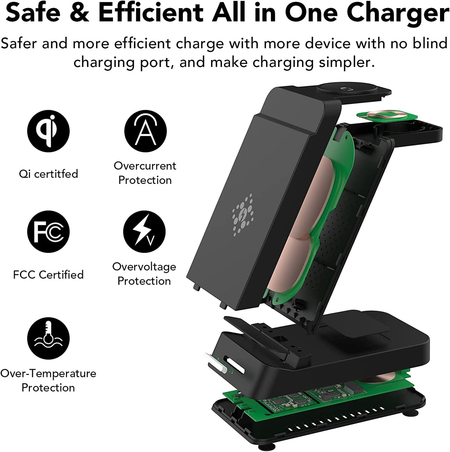 Wireless Charging Station for Apple Products 3 in 1 Wireless Charger Stand Compatible with Apple Watch Ultra 8 7 SE 6 5 4 Airpods Pro Iphone 14 13 12 11 Pro Max Multiple Devices Wireless Charger Dock  SHENZHEN TIANYIN ELECTRONICS CO LTD   