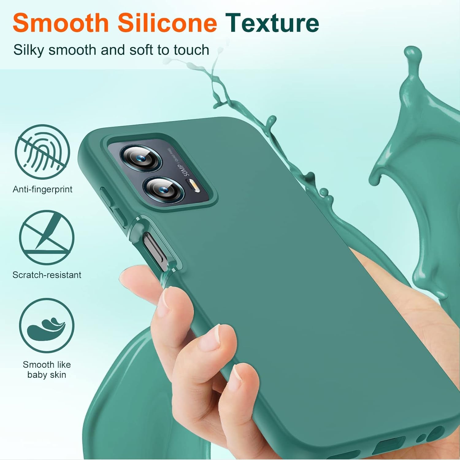 Leyi for Moto G Power 5G 2023 Case, Motorola G 5G 2023 Case with [2 X Tempered Glass Screen Protector], Full-Body Shockproof Soft Liquid Silicone Protective Phone Cover Case for G 5G 2023, Green  LeYi   