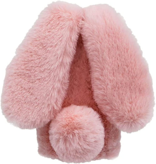 Fluffy Bunny Ear Phone Case for LG V30, Warm Smooth Rabbit Fur Cover with Sparkly Diamond, TPU Soft Phone Shell Protective Case, Anti-Shock LG V30 Case for Girls (Pink)  KUSEZJK   