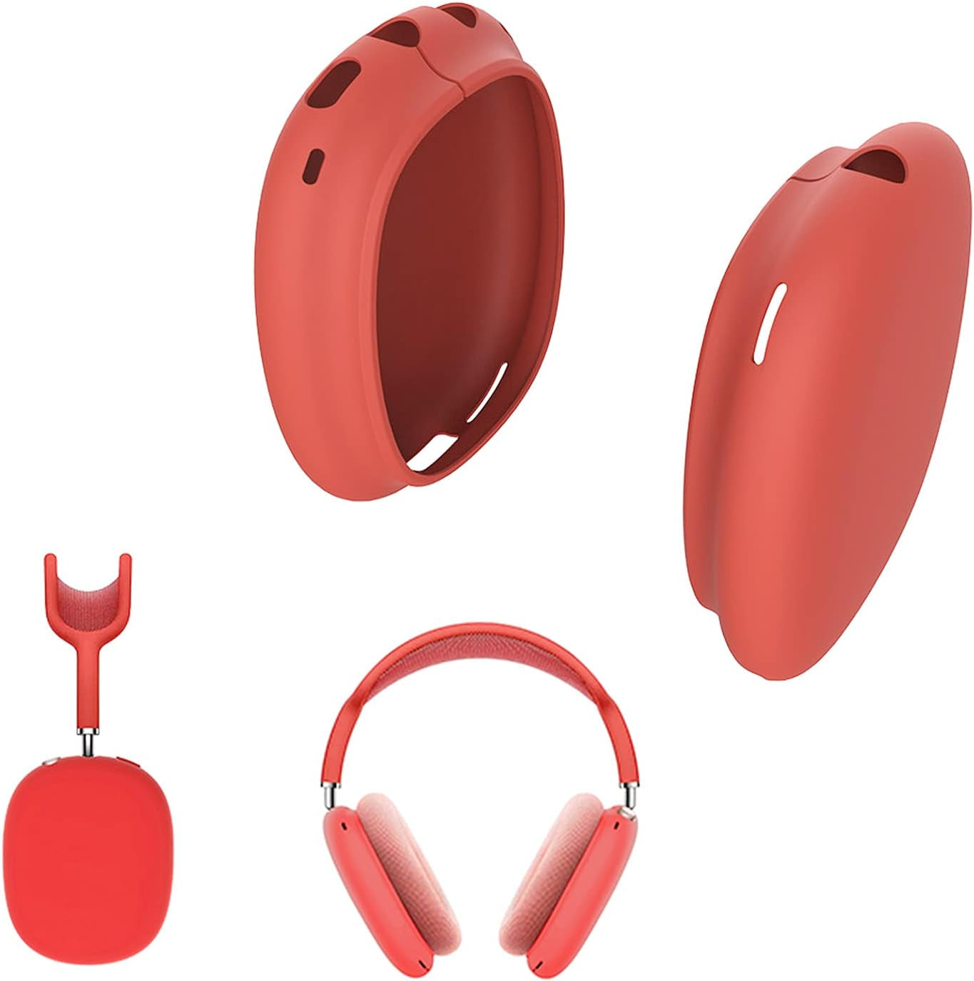 Antetek Soft Case for Airpods Max Headphone,Silicone Skin Cover Lightweight Shock-Proof Shatter-Resistant Protective Frame Full Cover Headset Protective Accessories Cases (Green)  Antetek Red  