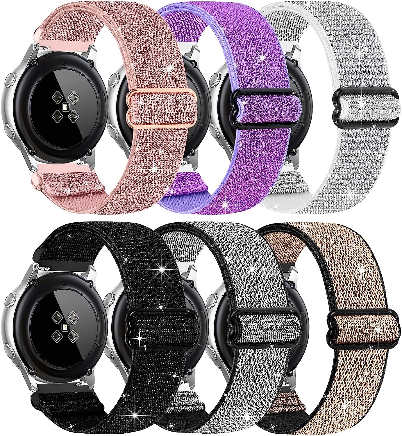 20Mm Watch Band Compatible with Samsung Galaxy Watch 5 Band/Galaxy Watch 4 Band 40Mm 44Mm,Galaxy Active 2 Band 40Mm 44Mm,Galaxy Watch 5 Pro Band 45Mm/Galaxy Watch 4 Classic Band for Women Men,6 Paack  LHXYUO   