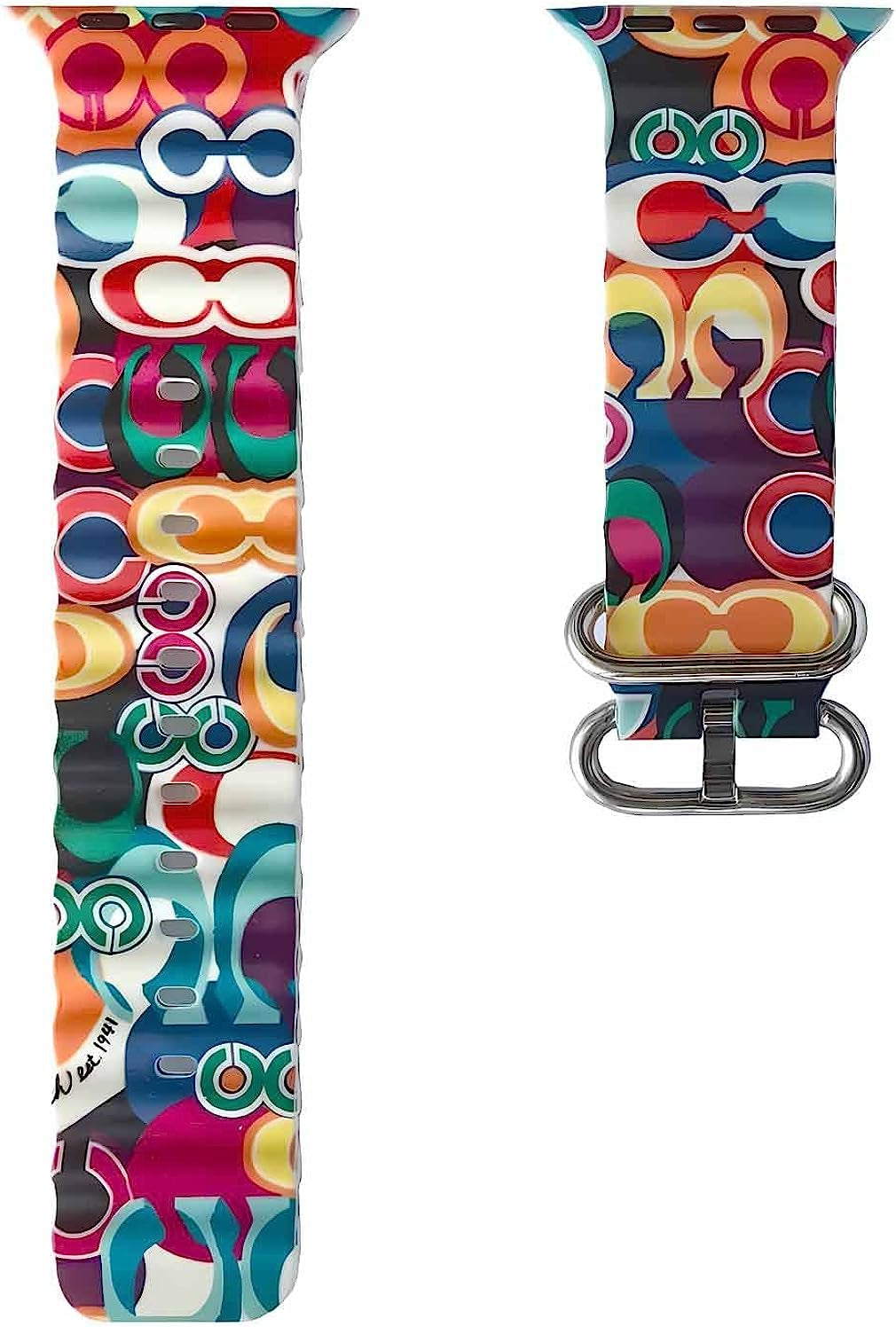 Luxury Sport Band Compatible with Apple Watch Ocean Band 49MM 38MM 40MM 41MM 42MM 44MM 45Mm,Designer Classic Monogram Retro Soft Strap Replacement Sport Wristbands for Iwatch Series 8 7 6 5 4 3 2 1 SE  Cairiocoin Colorful C 42/ 44/ 45/ 49MM 