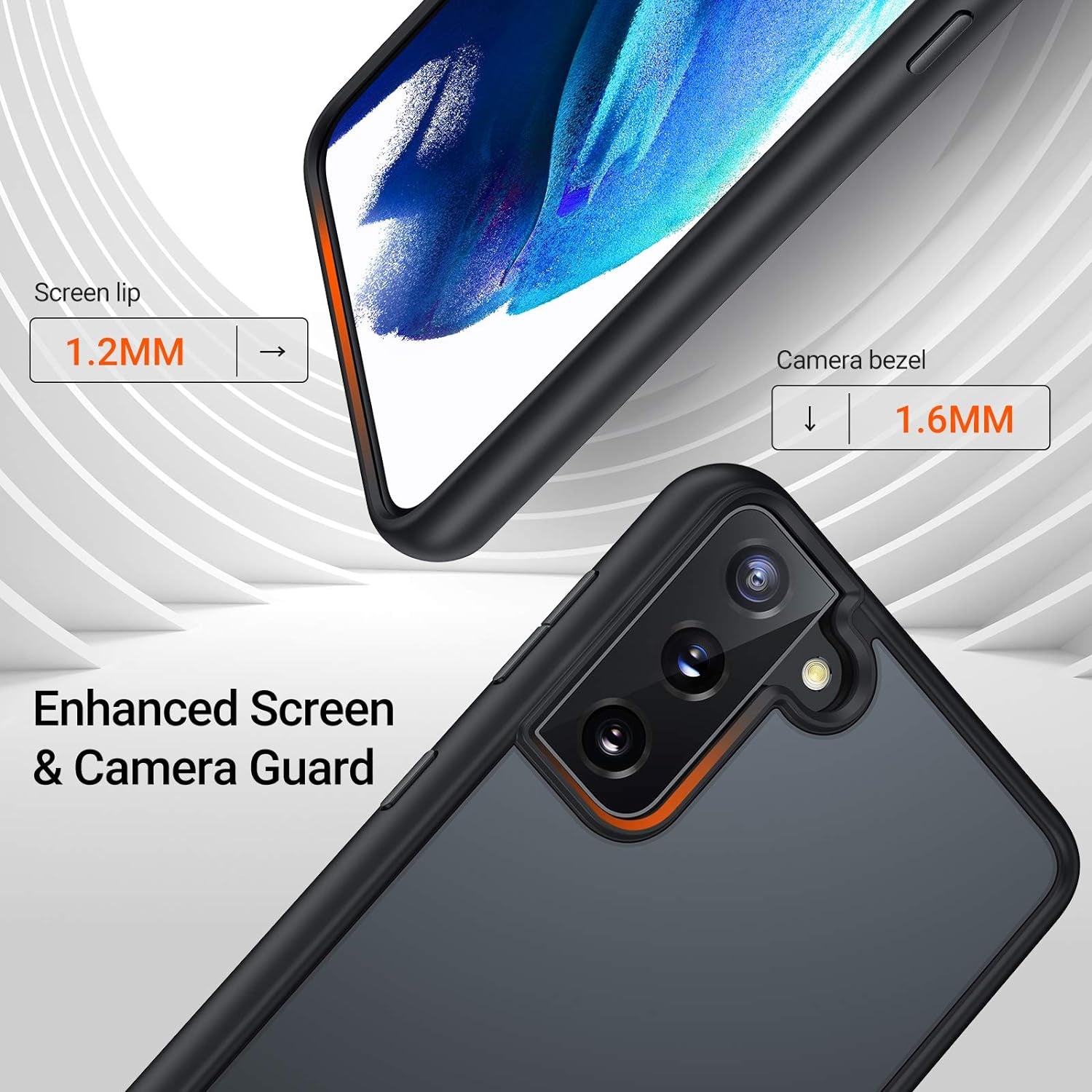 TORRAS Shockproof Galaxy S21 Case (Only), [Military Grade Drop Tested] Translucent Matte Hard Back with Soft Edge Slim Protective Compatible for Samsung Galaxy S21 Case, Black  TORRAS   