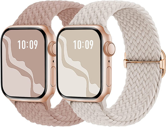 Braided Solo Loop Compatible with Apple Watch Band 38Mm 40Mm 41Mm 42Mm 44Mm 45Mm 49Mm, Stretchy Sport Bands Women Men Elastic Nylon Wristband for Iwatch Series 8 7 6 SE 5 4 3 2 1 Ultra  Suitisbest   