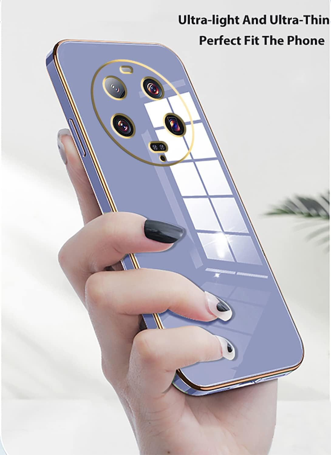 Compatible with Xiaomi 13 Ultra Case for Women Men, Ultra Thin Xiaomi 13 Ultra Phone Case Silicone Cute Shockproof Plating Electroplate Soft Cases Cover (Lavender Grey)  Tiwinxing   