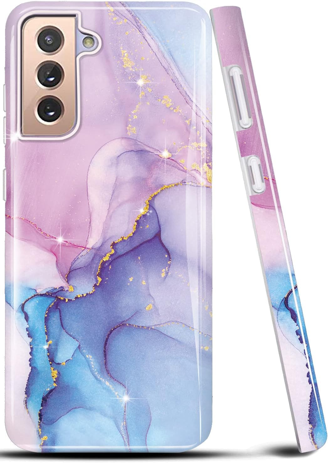 Luolnh Galaxy S22 plus Case,Samsung Galaxy S22 plus Case Marble Brilliant Cute Design Shockproof Soft Silicone Rubber TPU Bumper Cover Skin Phone Case for Samsung S22+ 5G-Abstract Mint  LUOLNH Dream Purple  